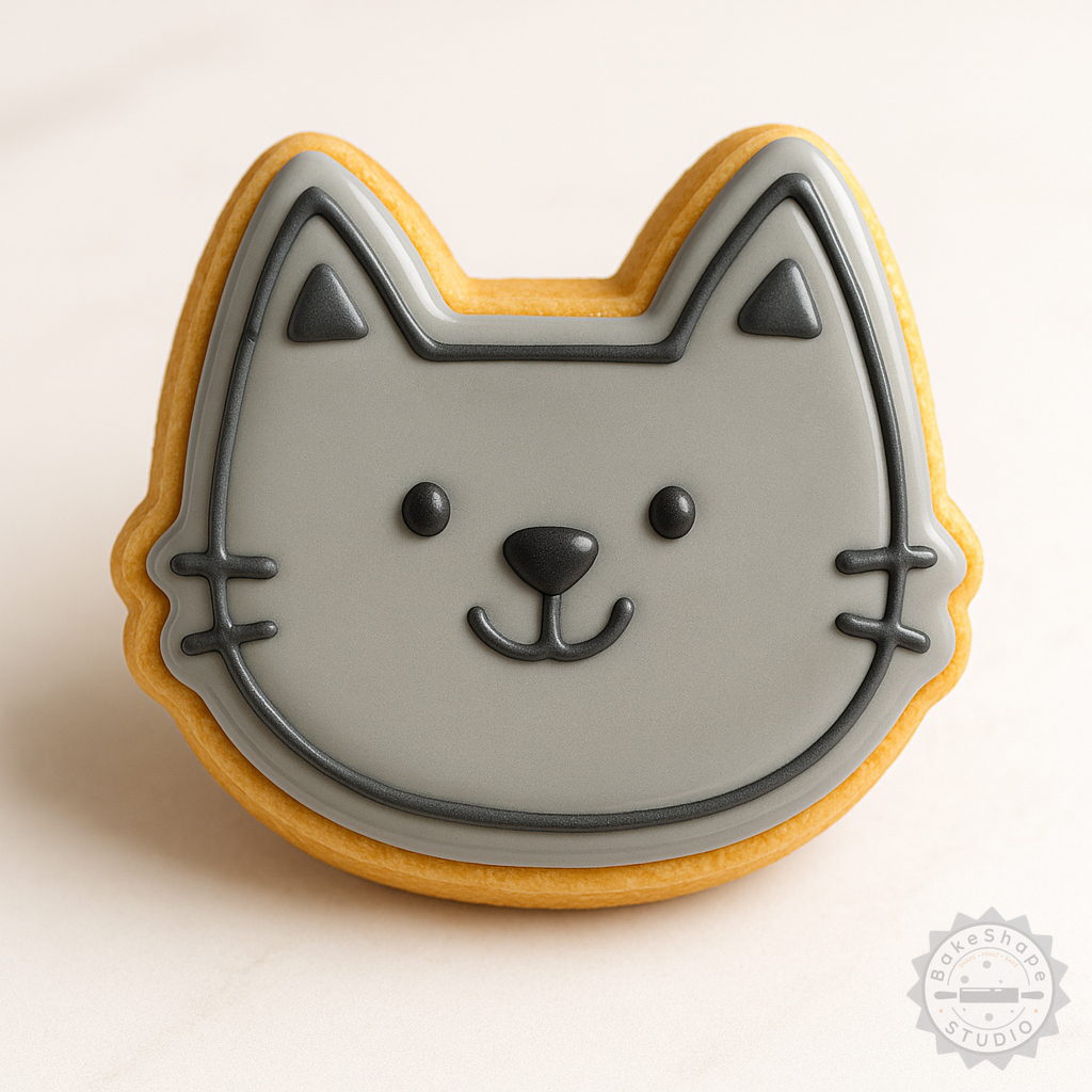 Decorated example 1 of Smile Cookie Cutter & Stamp Set, 6-Piece, Smiley Face, Fondant Decorating Tool, S/M/L Sizes
