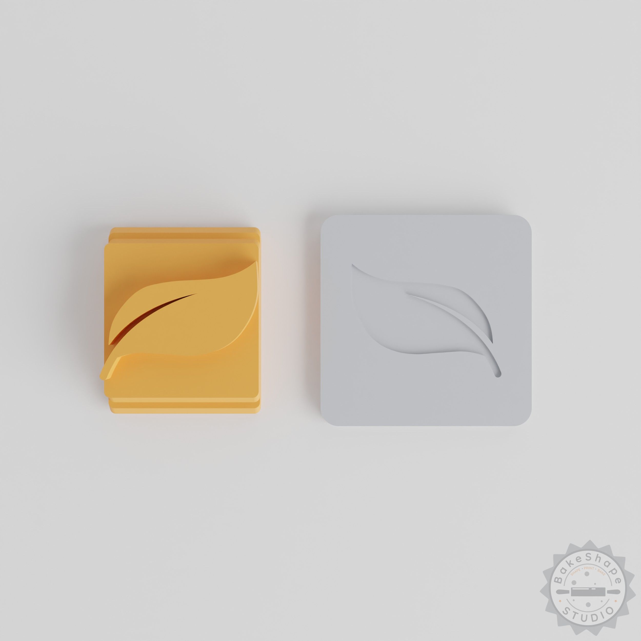Leaf Stamp Tile Set, 5-Piece, Nature Motif, Multiple Sizes 20-40mm, Perfect for Clay, Cookies, Fondant