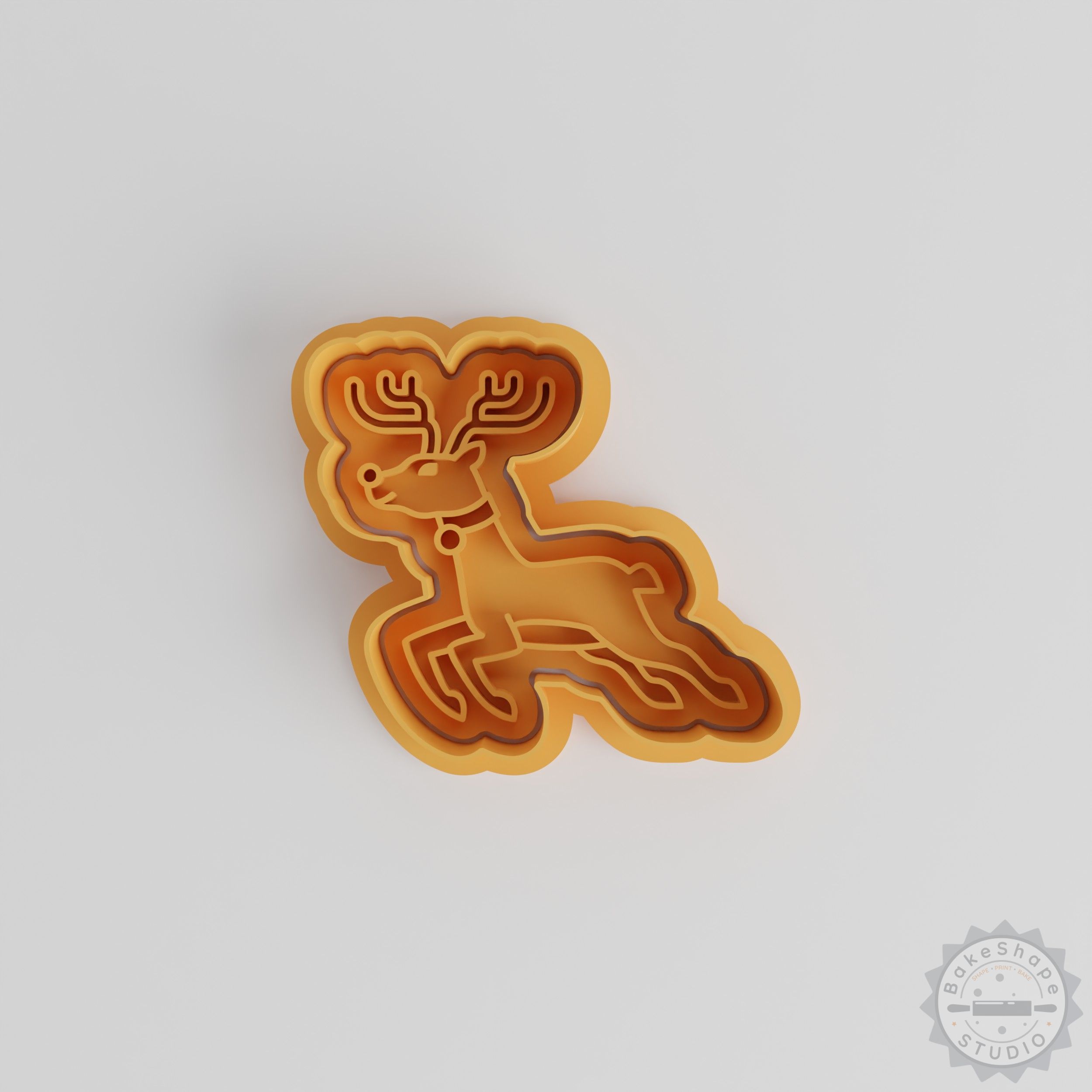 Reindeer Jump Cookie Cutter and Stamp Set, 6-Piece Christmas Baking Tools for S/M/L Shapes