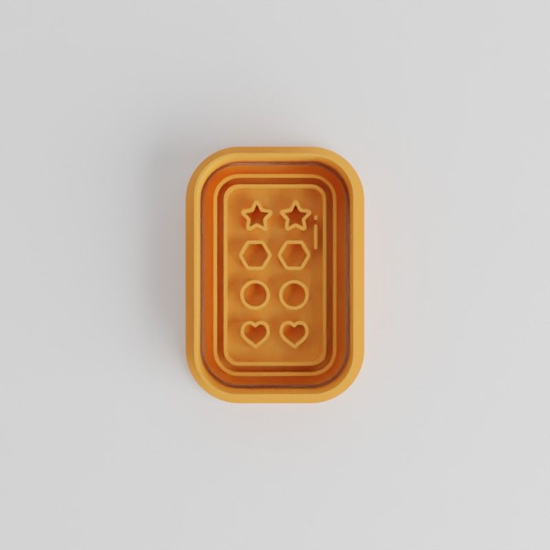 Cookie, Fondant Mold Shape Cutter and Stamp Set, Baking Tool for Kitchen, 6-Piece 3 Sizes S/M/L