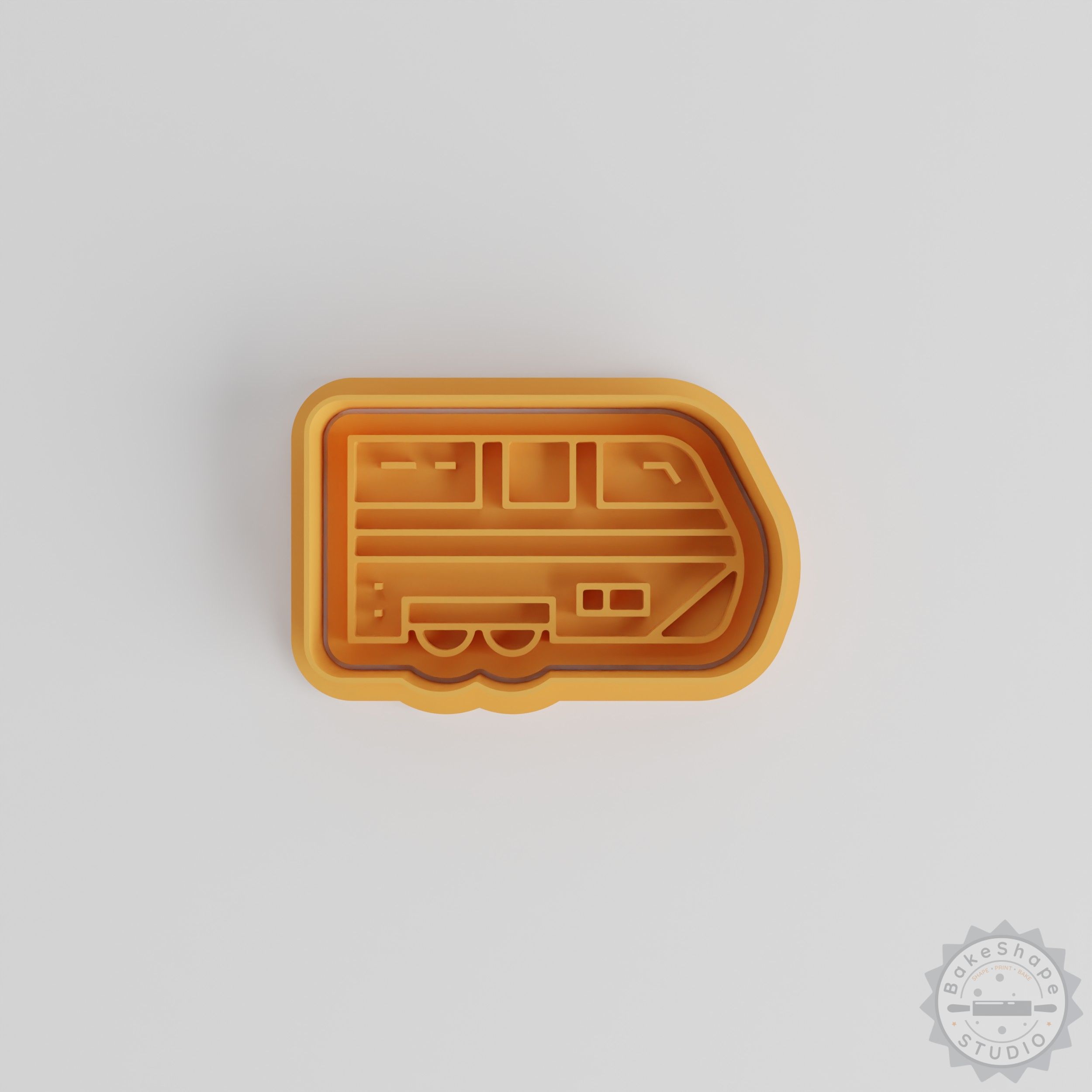 Train cookie cutter and stamp set STL files for 3D printing in bakery and fondant decoration