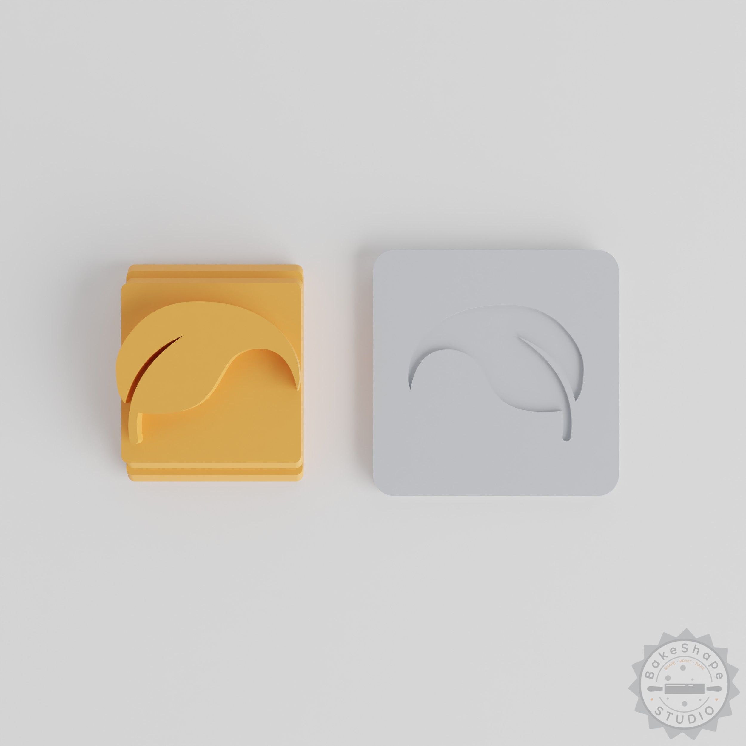 Leaf Stamp Tile Set, 5-Piece Nature Motif, Clay Cookie Fondant Crafting