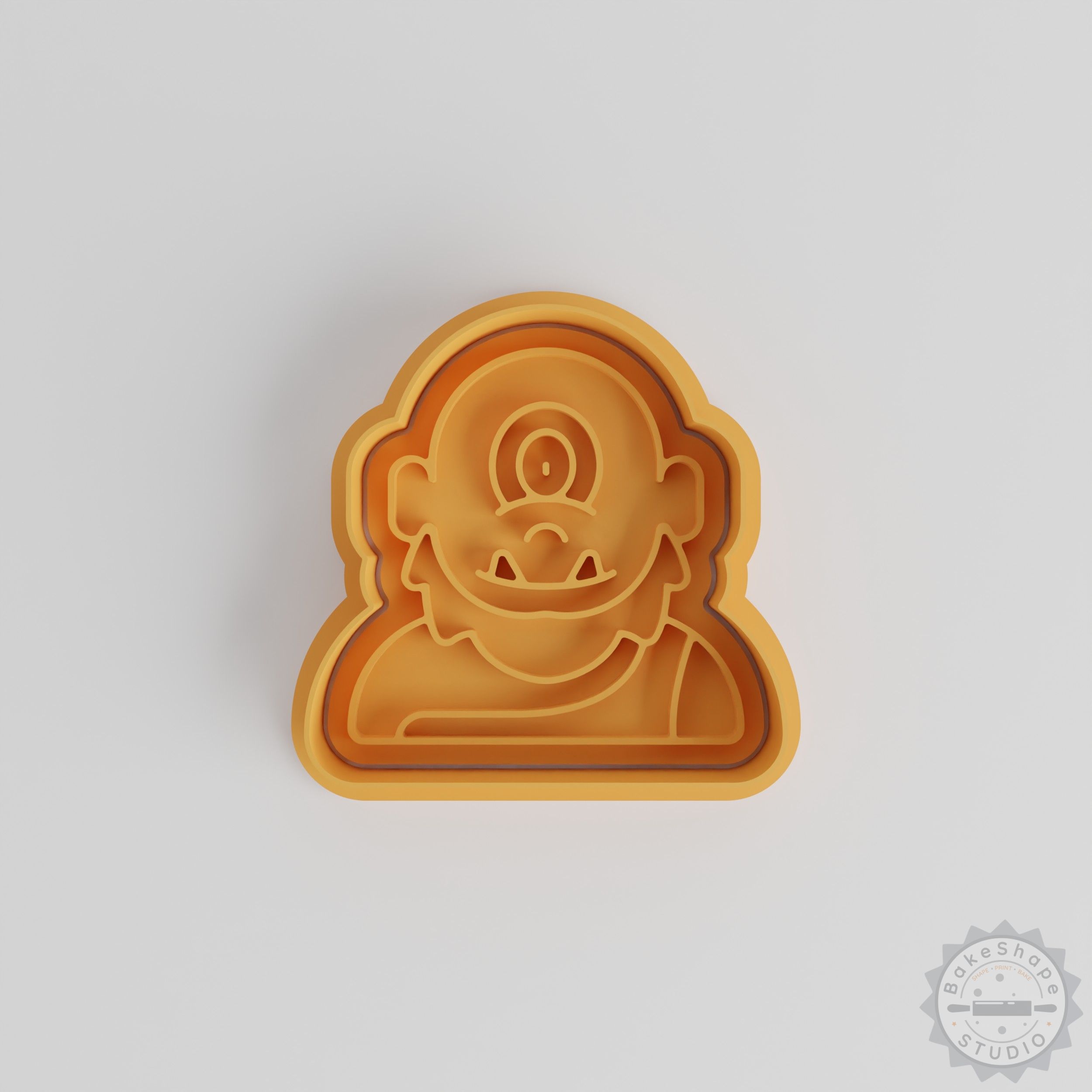 Cyclops Cookie Cutter and Stamp Set, Spooky One-Eyed Monster Design, 3 Sizes, 6 Pieces