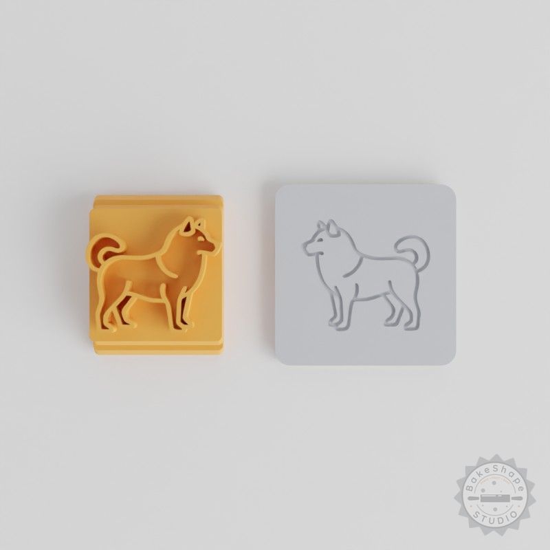 Alaskan Malamute Stamp Tile Set for Clay, Cookies, Fondant, 5 Design Sizes, Dog Breed Craft Tool