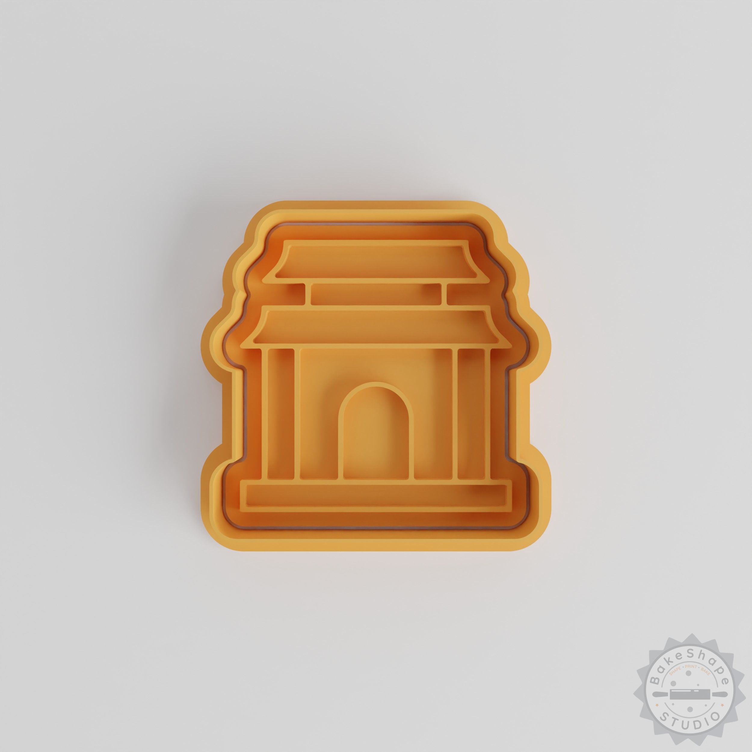 Pagoda Shape Cutter and Stamp Set, Cookie and Fondant Decorating, 3 Sizes, 6 Pieces