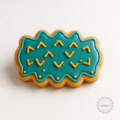 Decorated example 1 of Sea Cucumber Shape Cutter & Stamp Set, 6-Piece Cookie & Fondant Tool, S/M/L Sizes
