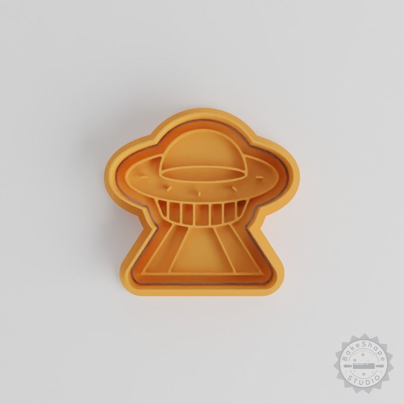 UFO Alien Saucer Cookie Cutter and Stamp Set, Spacecraft Design, 6 pcs, Sizes S/M/L, Perfect for Cookies and Fondant