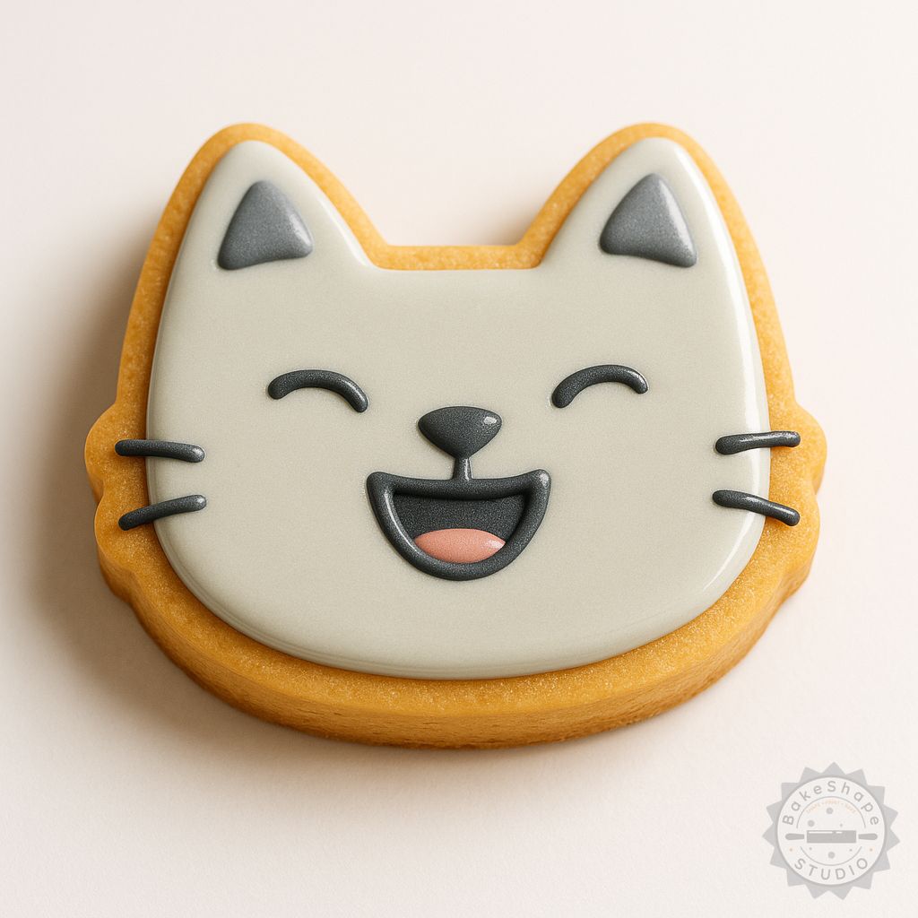 Laughing cookie cutter and fondant stamp set STL for 3D printing, including small, medium, and large sizes
