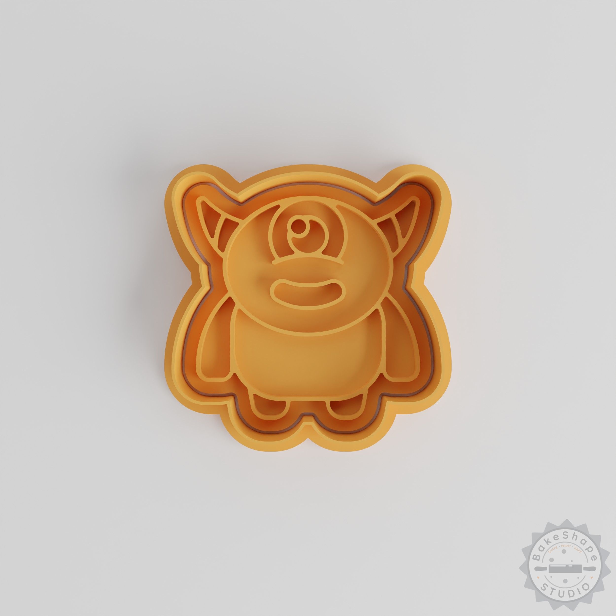Smile Horn Monster Cookie Cutter and Stamp Set, 6-Piece Fondant, S/M/L Sizes, Monster Baking Tool