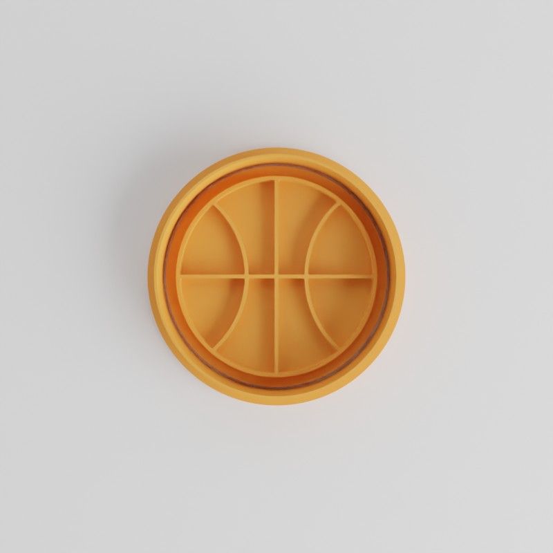 Basketball Shape Cutter and Stamp Set, Perfect for Cookies and Fondant, 6 Piece Bundle (S/M/L Sizes)