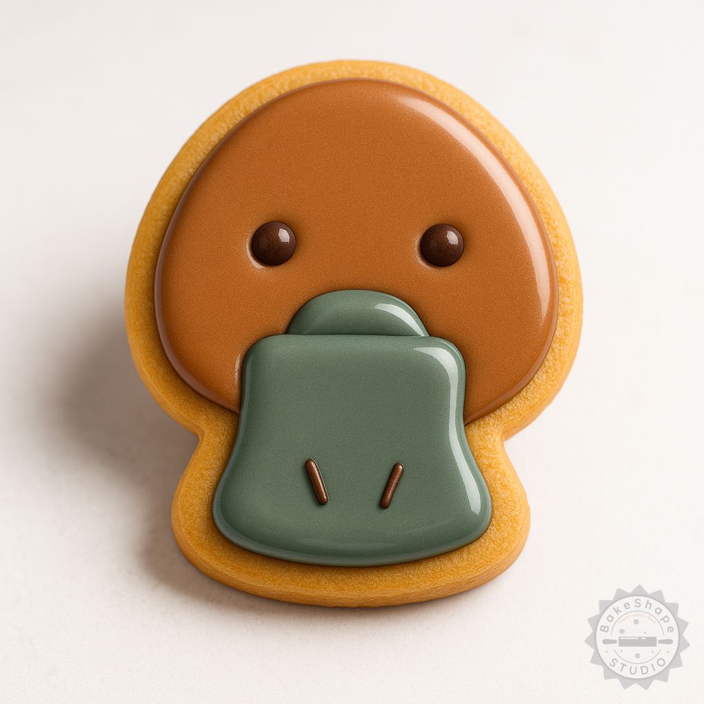Platypus cookie cutter and stamp set STL for 3D printing animal shaped cookies and fondant