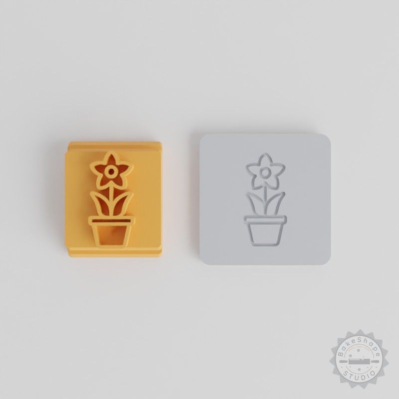 Potted Lotus Clay, Cookie, Fondant Stamp Tile Set – 5 Sizes, Perfect for Crafts