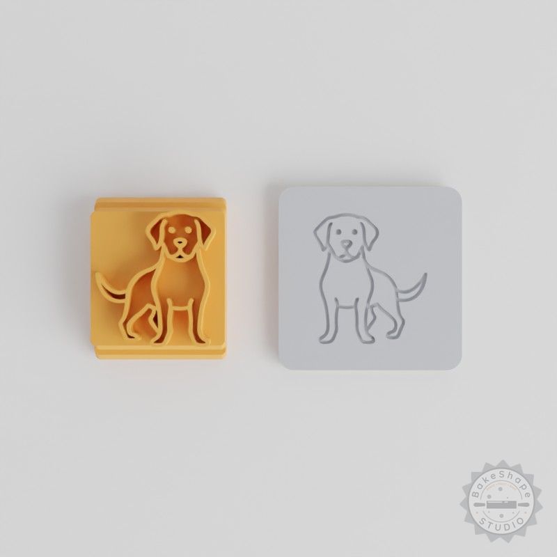 Labrador Retriever Stamp Tile Set, 5 Designs for Clay, Cookies & Fondant, Dog Breed Motif