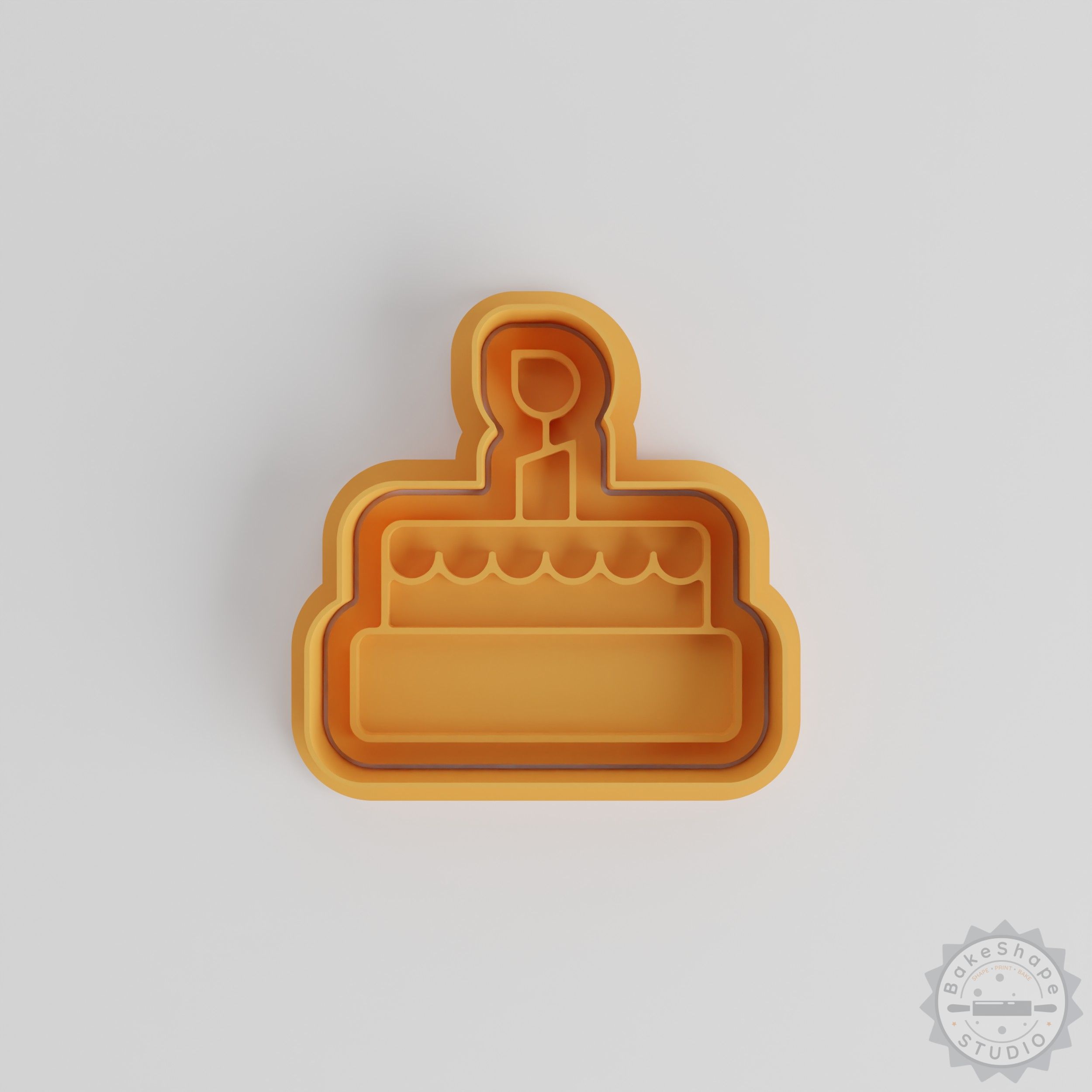 Cake Shape Cutter & Stamp Set, 6-Piece, Perfect for Cookies & Fondant, S/M/L Sizes