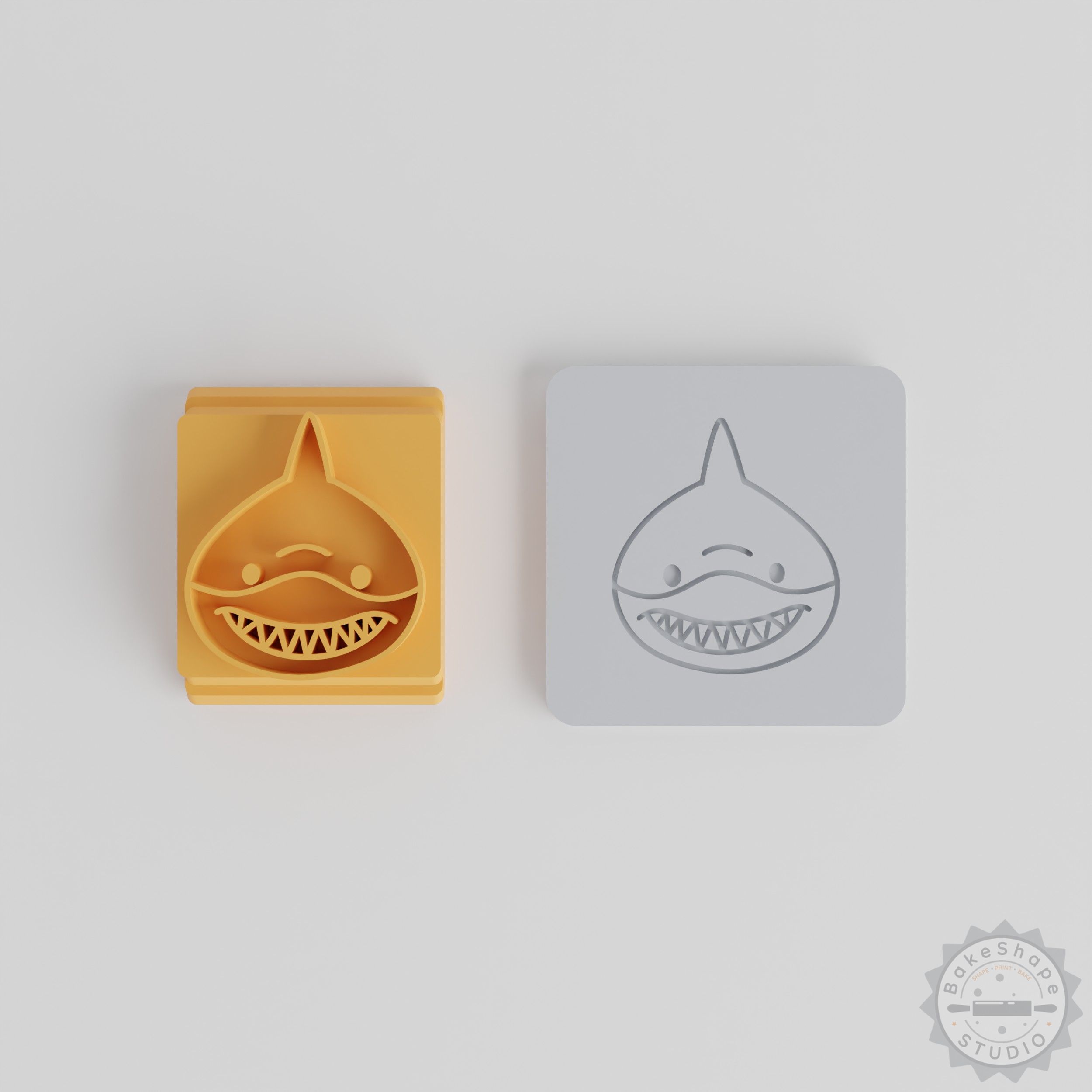 Shark Stamp Tile Set, 5 Motif Sizes for Clay, Cookies, Fondant, Perfect Sea Predator Design