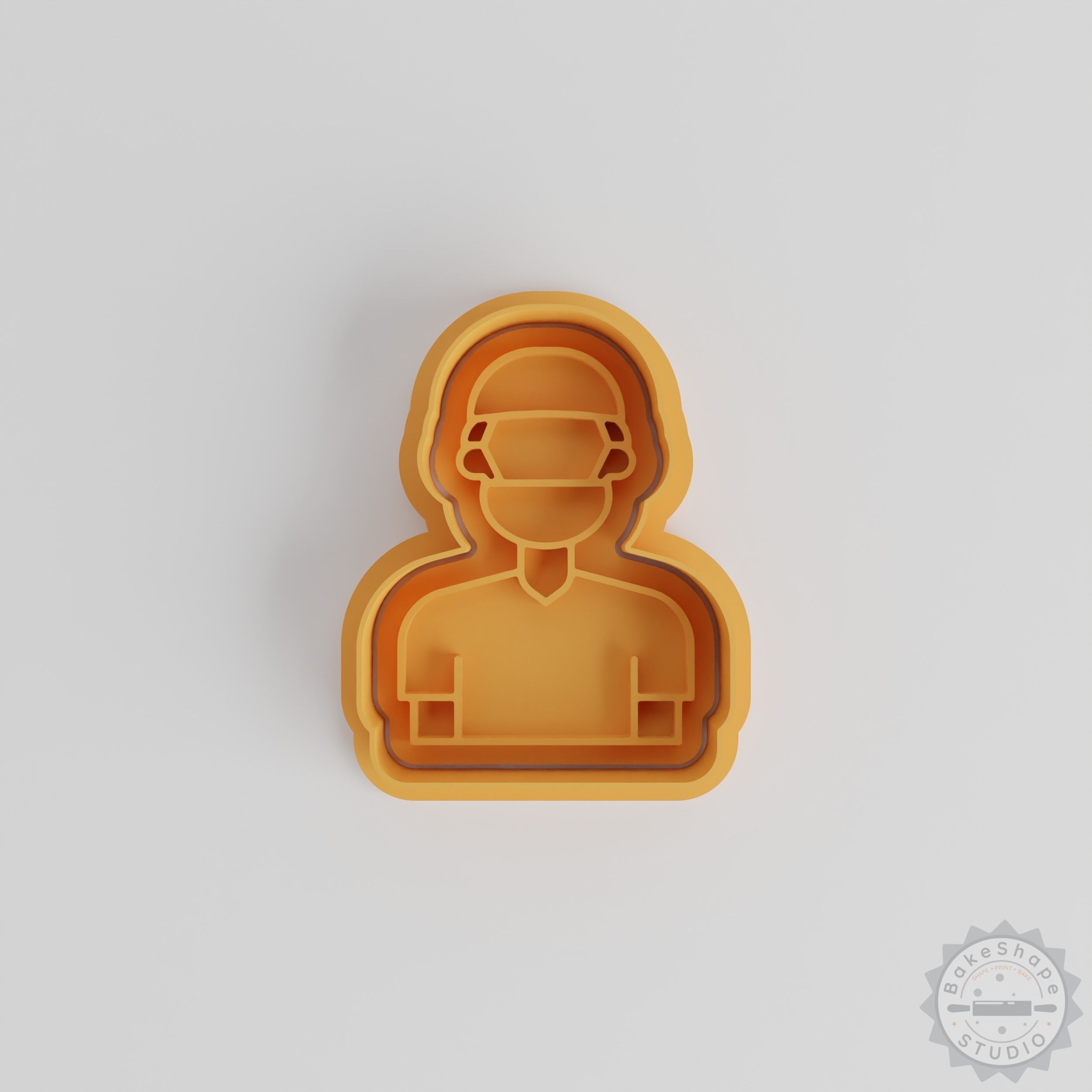 Surgeon Shape Cutter & Stamp Set, Medical Professional Cookie Fondant Mold, 6 Piece S/M/L