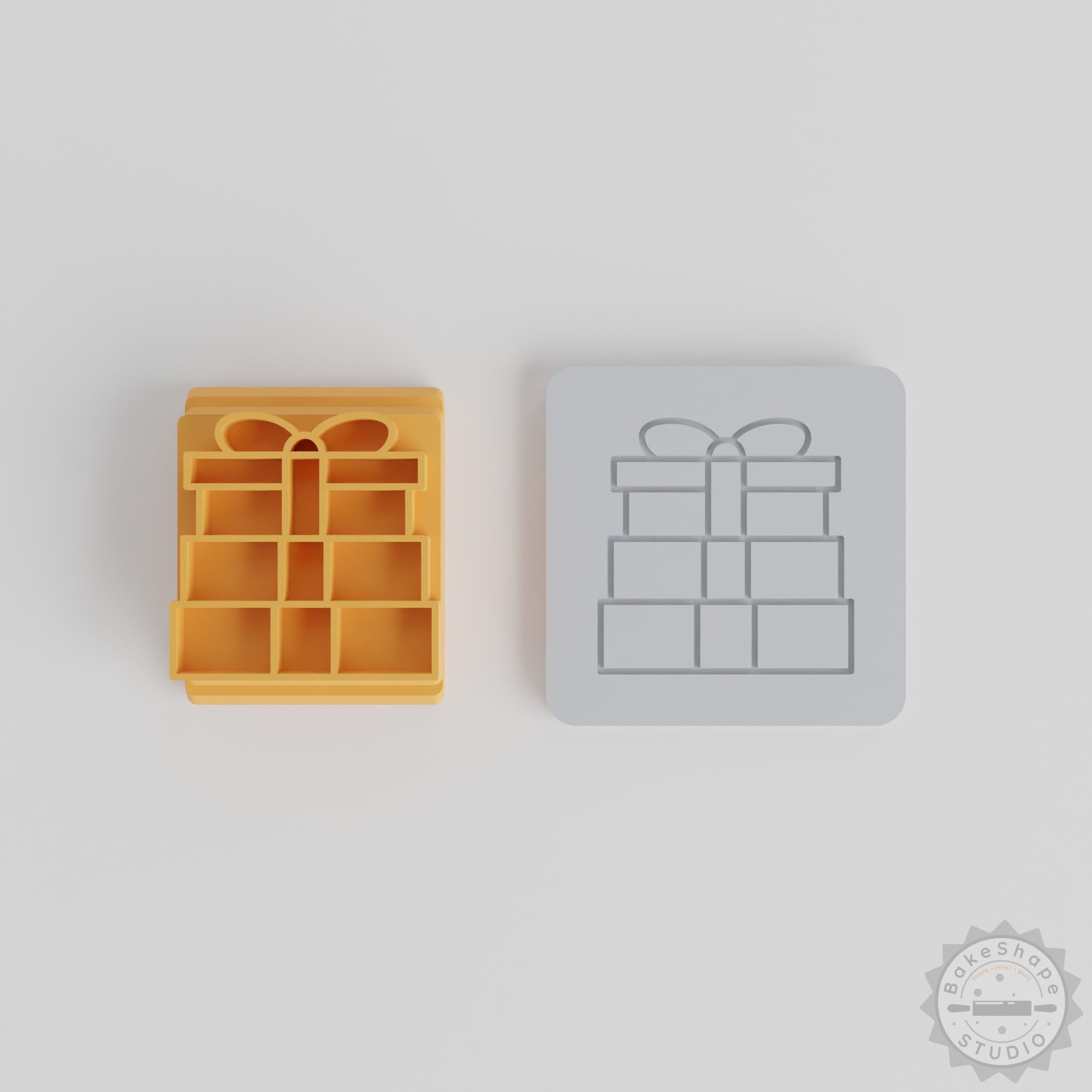 Clay & Cookie Stamp Set, 5 Designs, Gift Box Theme, Perfect for Fondant & Baking