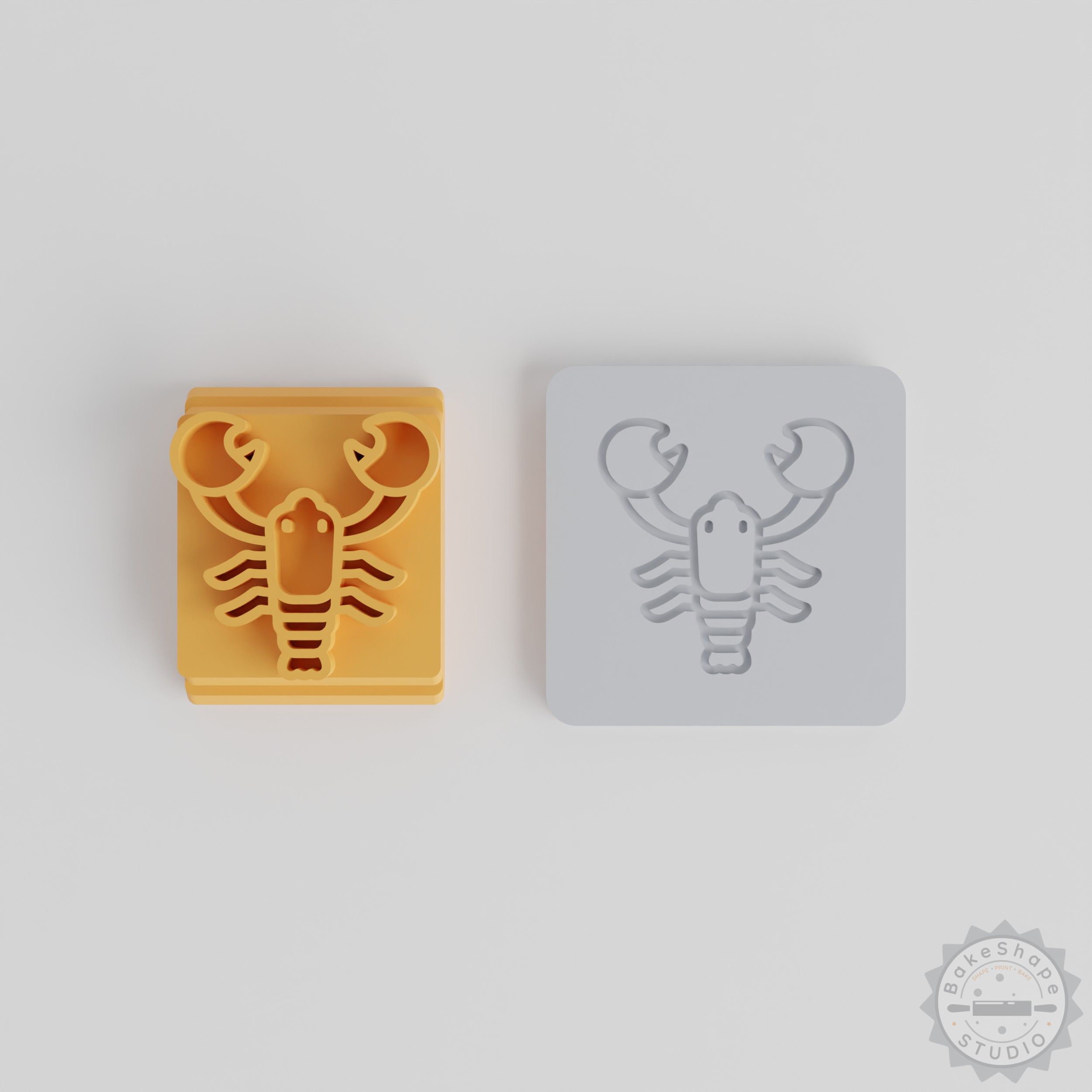Lobster Stamp Tile Set, 5 Motif Sizes, Perfect for Clay, Cookies, Fondant, Ocean Crustacean Design