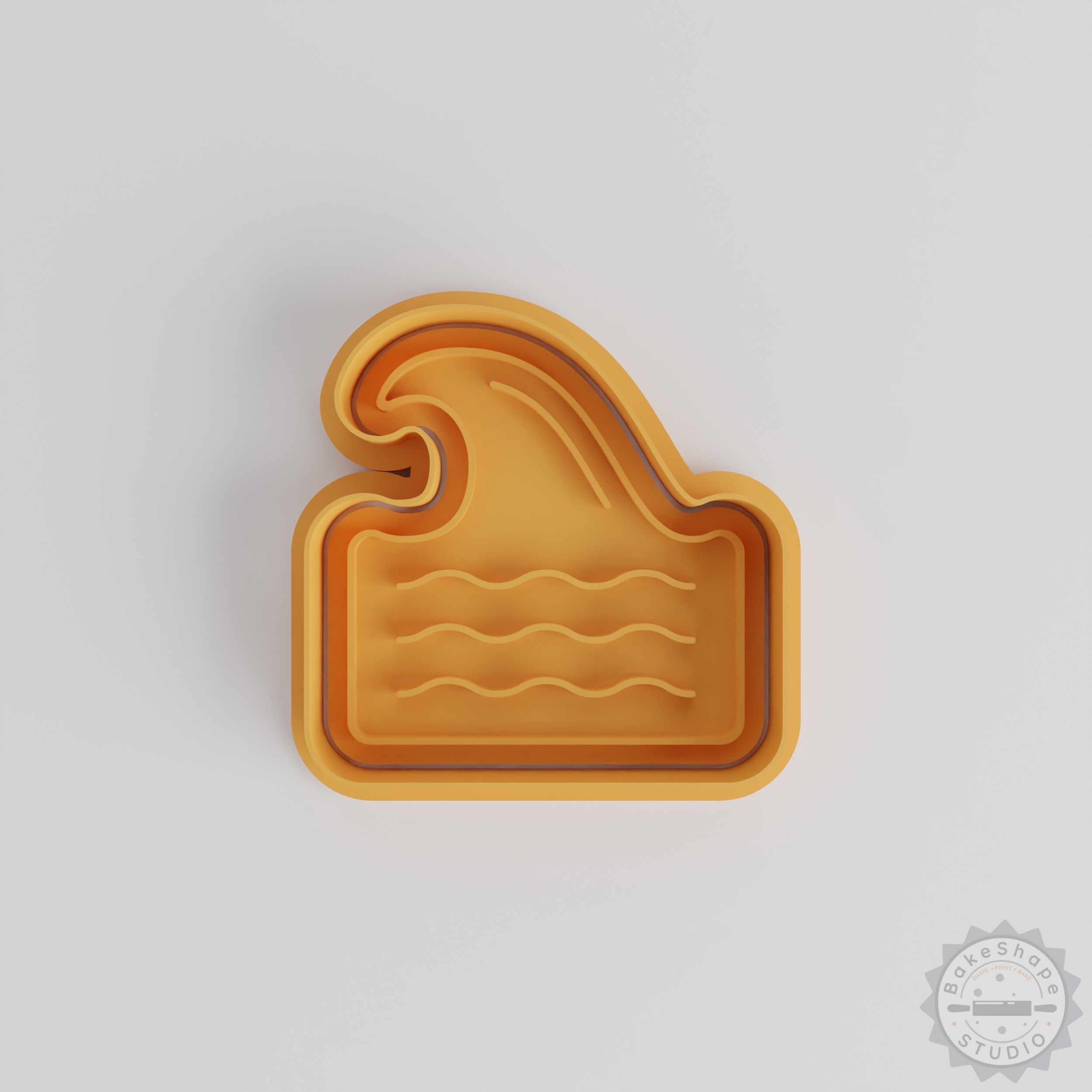 Wave Ocean Cookie Cutter and Stamp Set, 6-Piece, S/M/L, Perfect for Cookies and Fondant