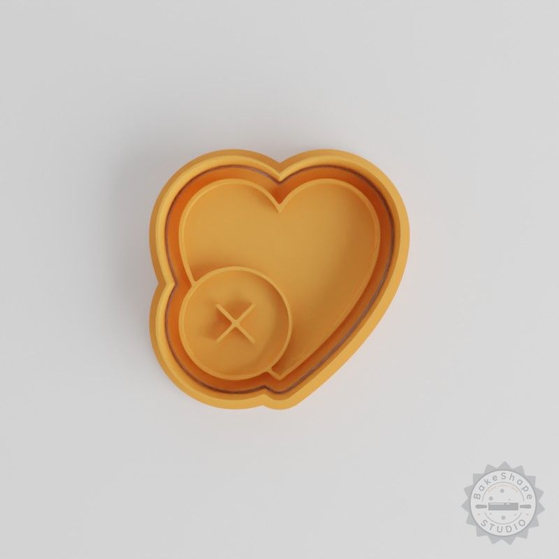 Heart Shape Cutter and Stamp Set, 6-Piece Cookie and Fondant Tool in S/M/L Sizes