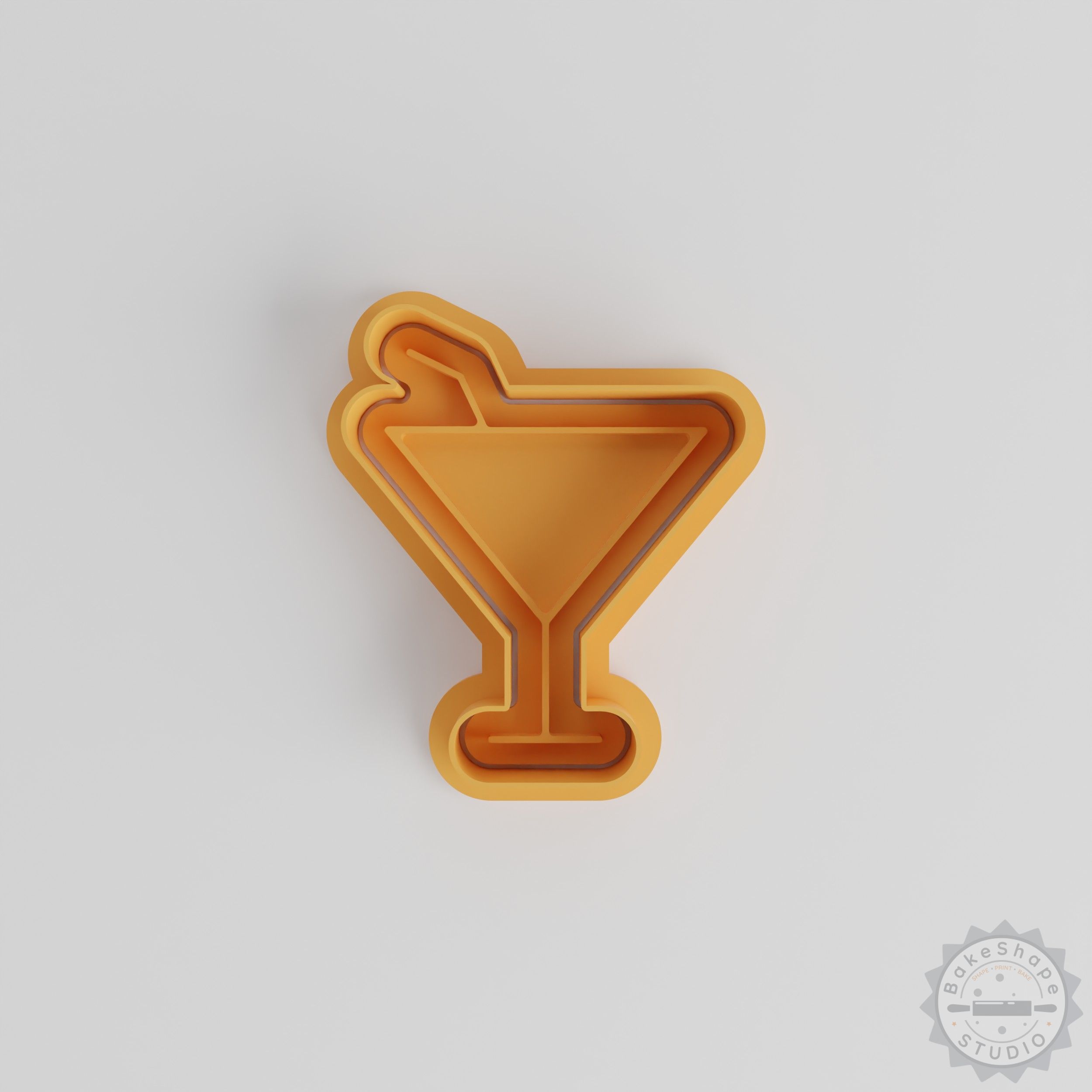 Cocktail Drink Glass Cookie Cutter and Stamp Set, 6-Piece S/M/L, Perfect for Cookies and Fondant