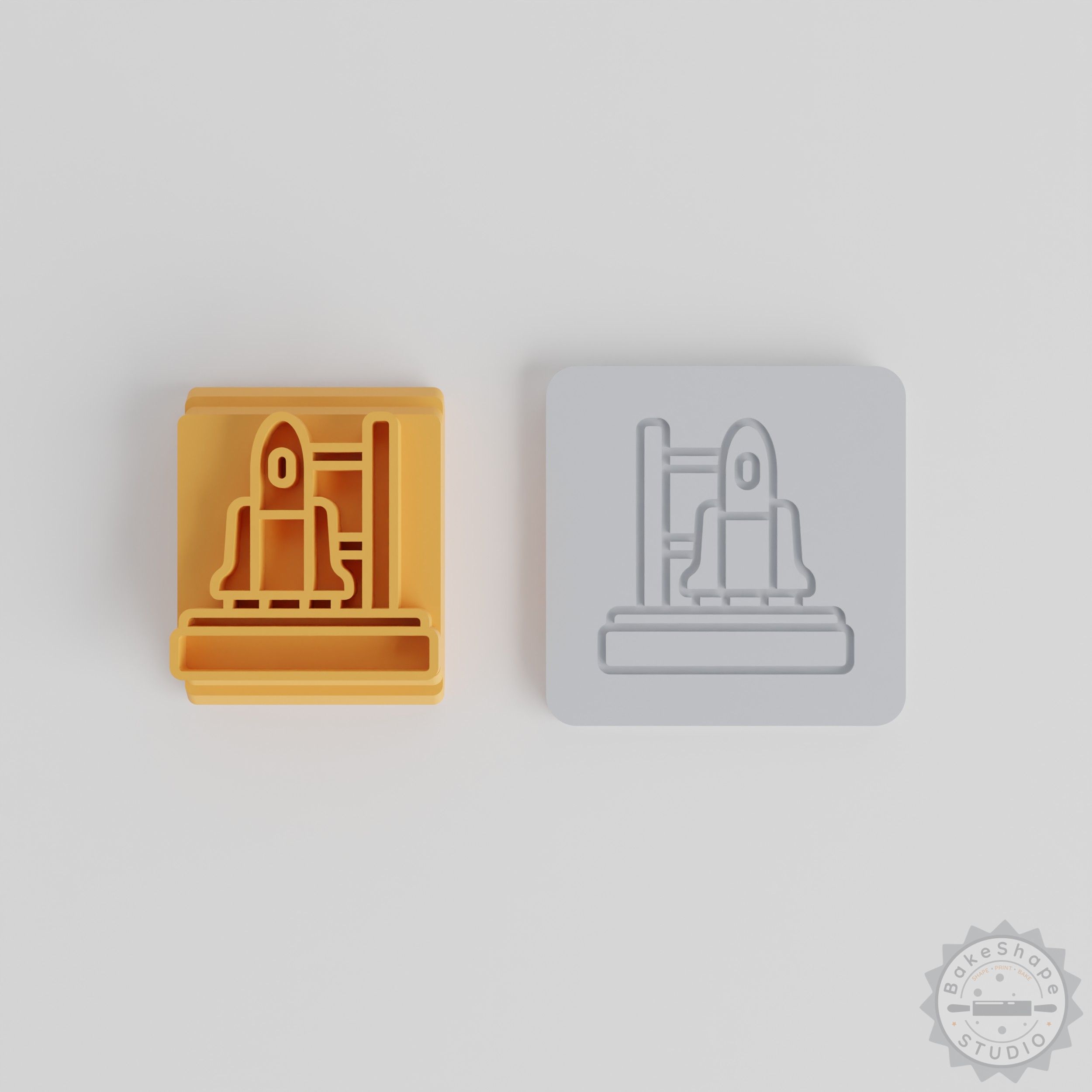 Rocket Launch Space Station Stamp Set, 5-Piece, for Clay & Cookie Decoration