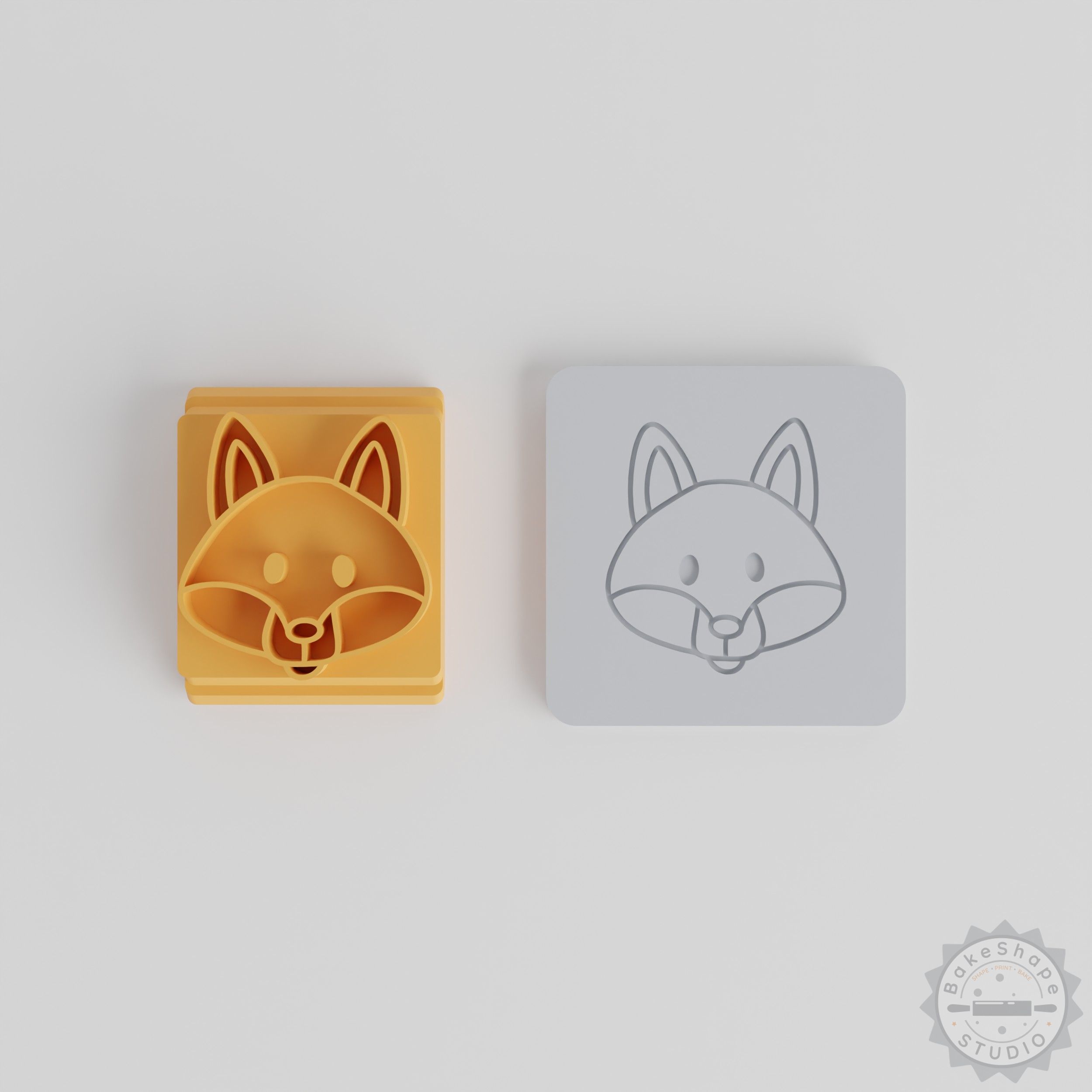 Fox Stamp Tile Set, 5 Sizes for Clay, Cookies, Fondant, Animal Wildlife Motif
