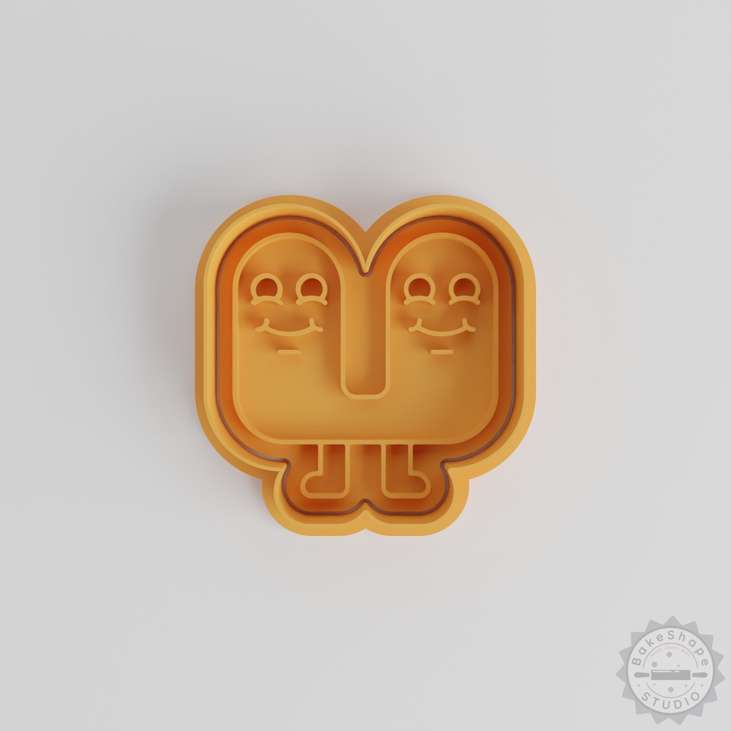 U-Shape Monster Cookie Cutter and Stamp Set, 6 Piece Kit, Alien Cartoon Character, 3 Sizes for Cookies and Fondant