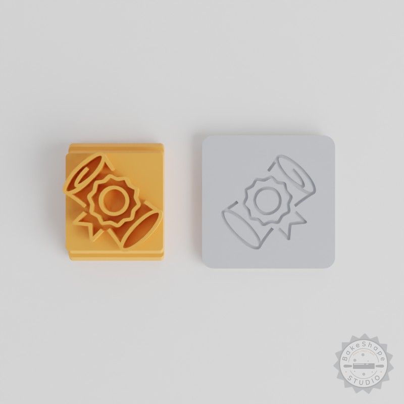 Diploma Stamp Tile Set for Clay, Cookies, Fondant, 5 Size Options, Education & Graduation Designs