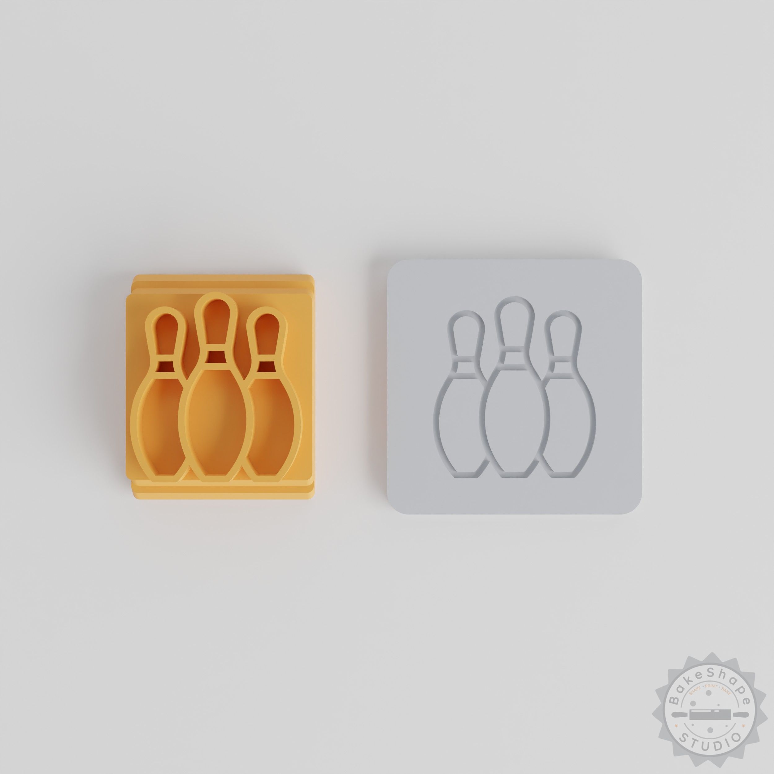 Bowling Stamp Tile Set for Clay, Cookies, Fondant, 5 Motif Sizes, Sports Game Design