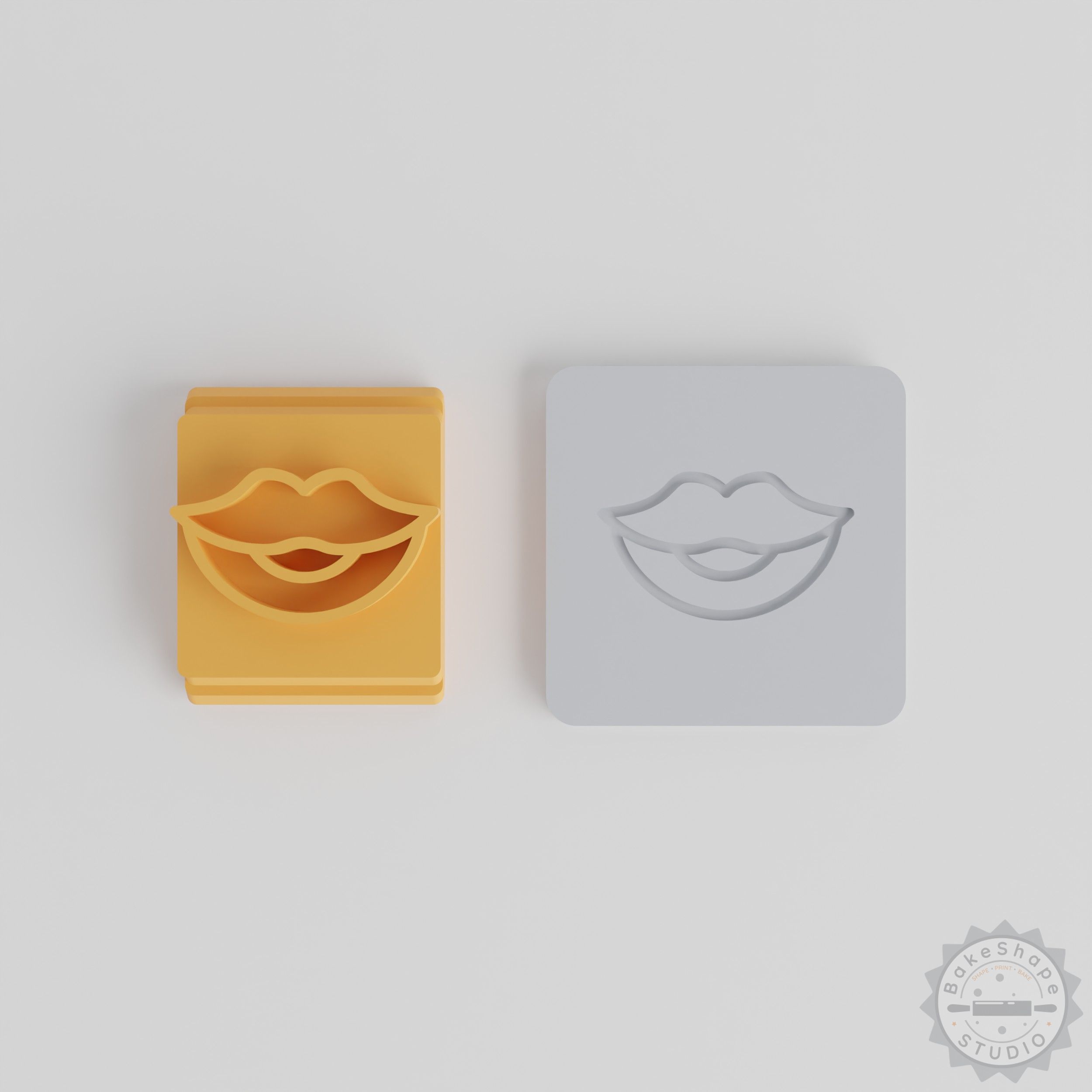 Lips Stamp Tile Set for Clay, Cookies, Fondant – 5 Motif Sizes, Kiss Mark & Smile Designs