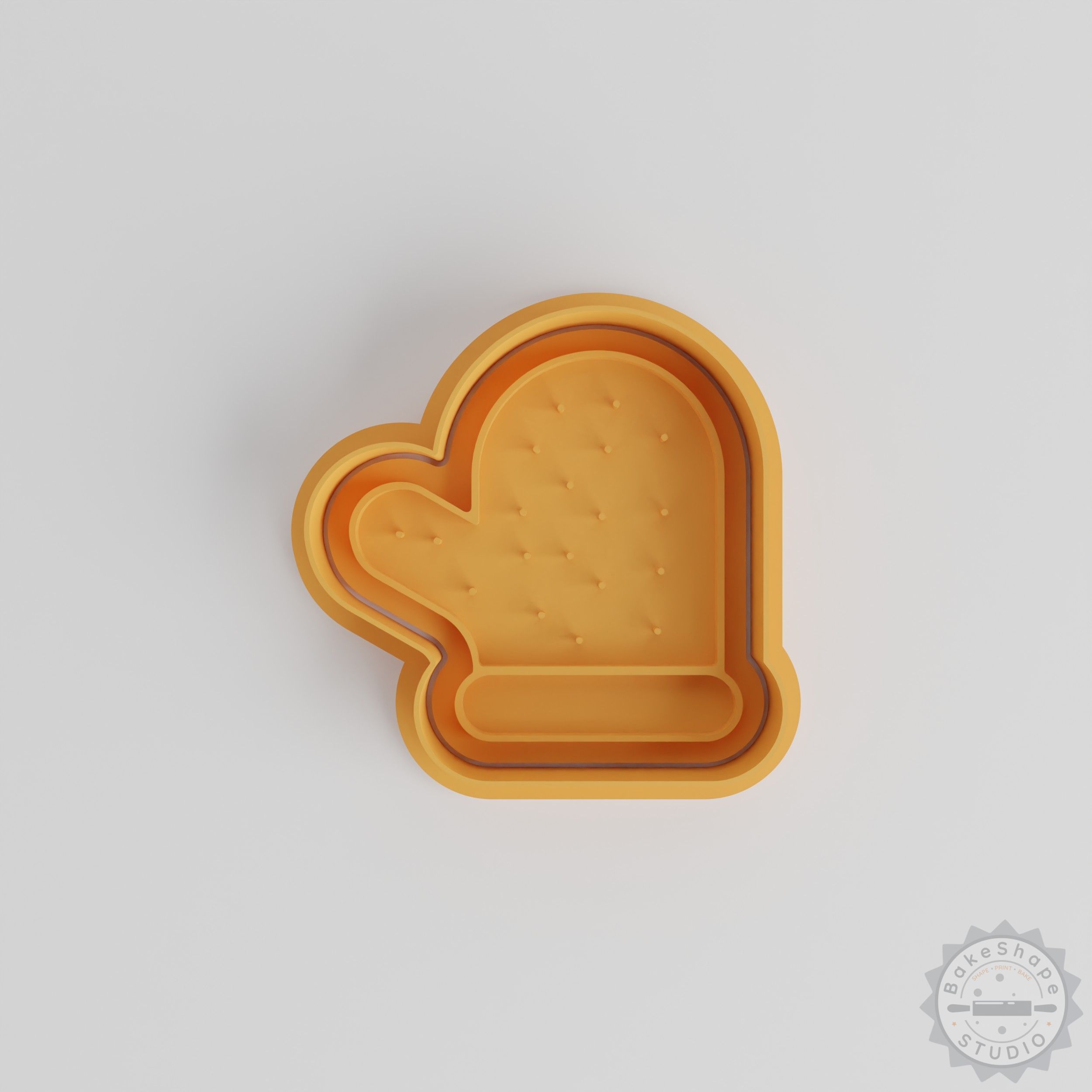 Cookie Cutter and Stamp Set, Winter Glove Shape, 3 Sizes, 6 Pieces for Baking and Decorating