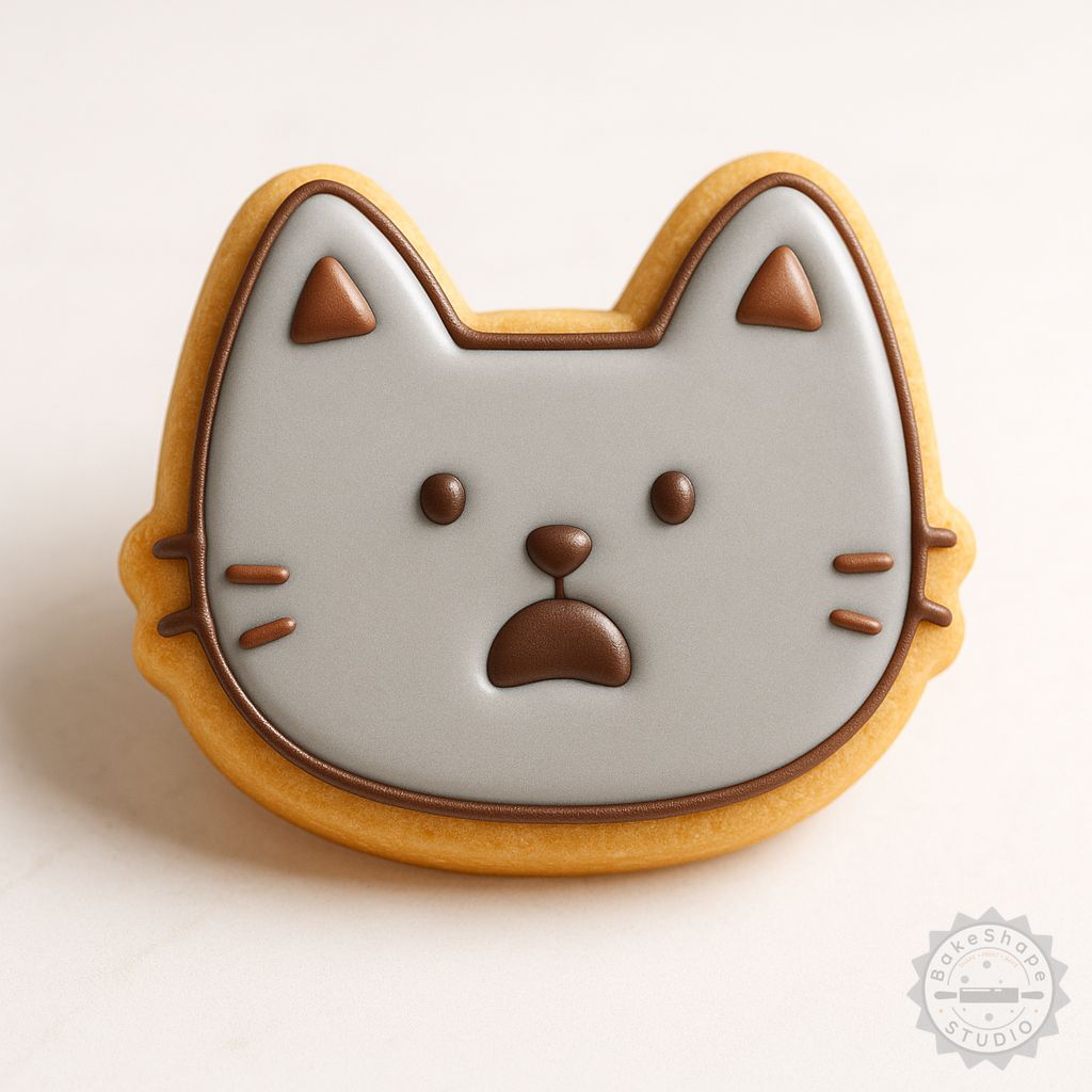 Stunned shocked face cookie cutter and stamp set STL for 3D printing with small, medium, and large sizes