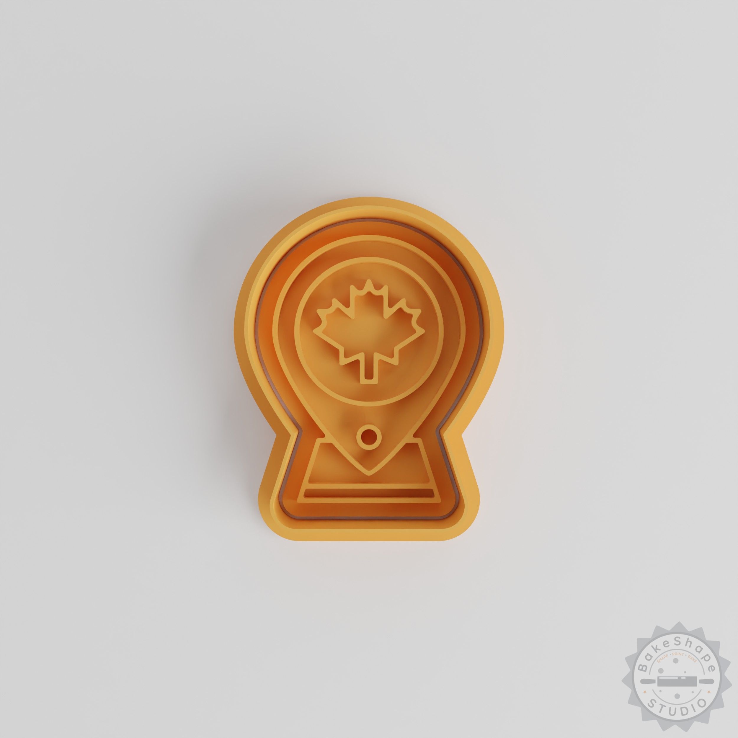 Location Cookie Cutter Set, 6 Piece Map Pin Shape, Fondant Stamp, S/M/L Sizes