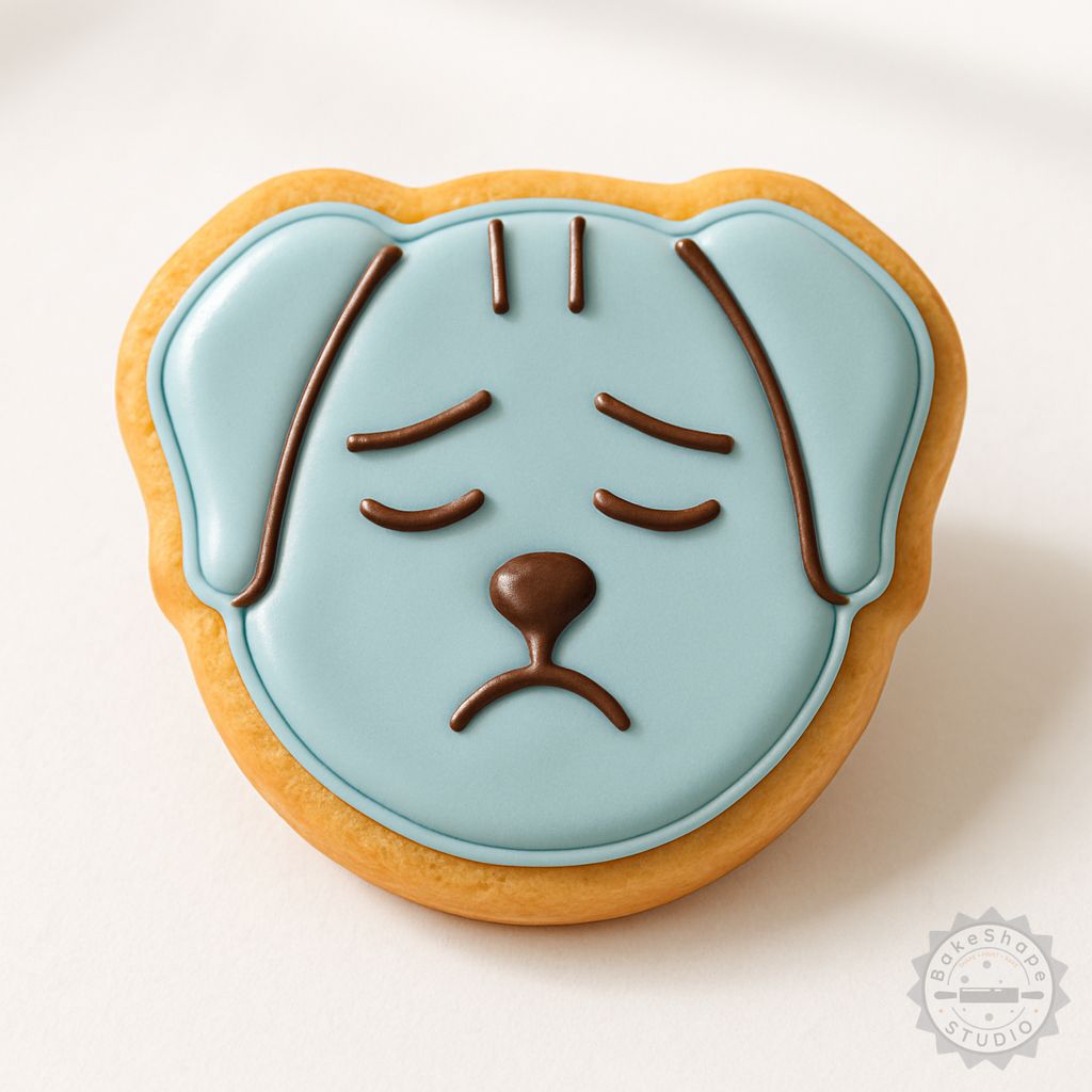 Calm dog shape cutter and stamp set STL for cookie and fondant 3D printing