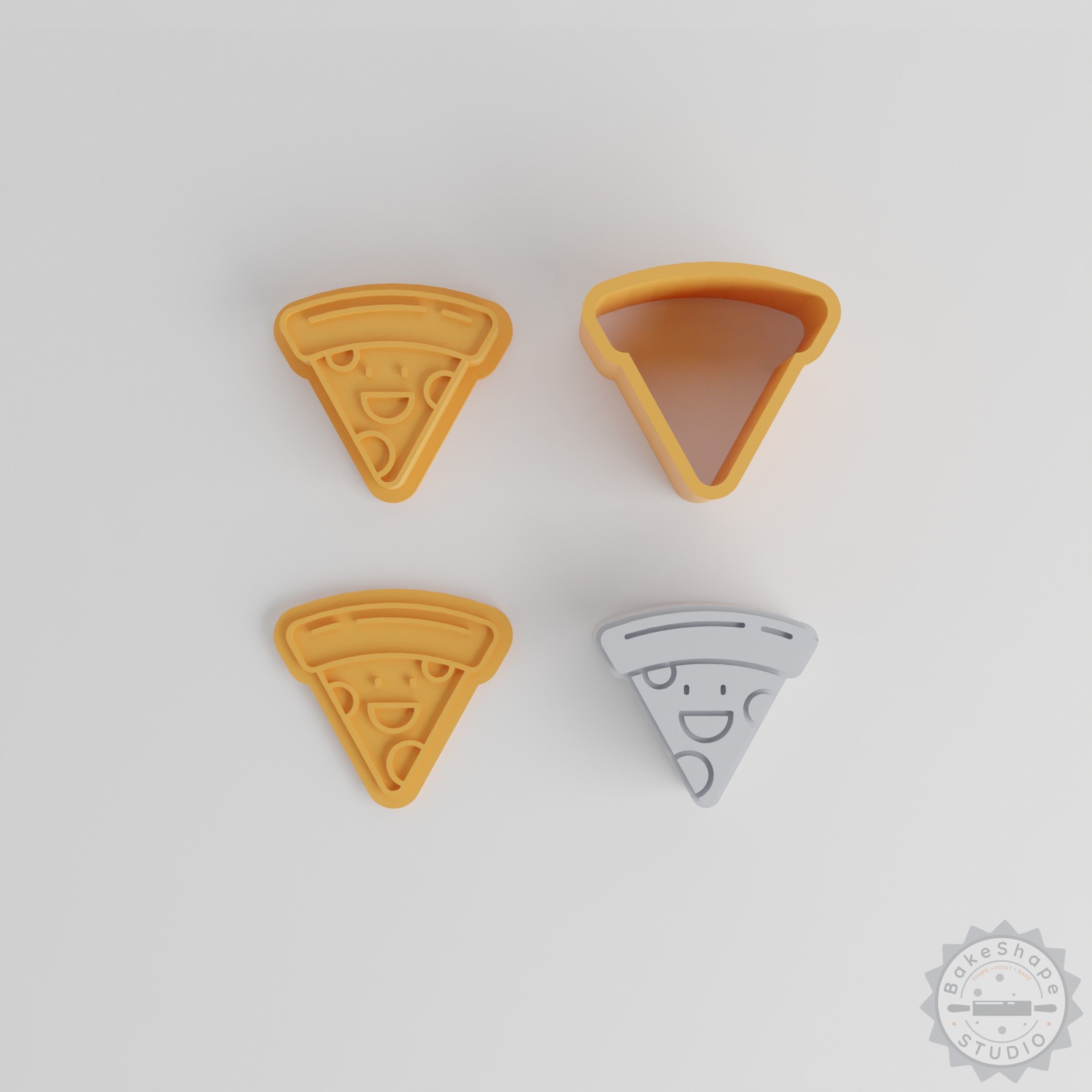 Pizza Bath Bomb Mold Set, Food-Themed Smiley Designs, 12 Pieces, XS-L Sizes