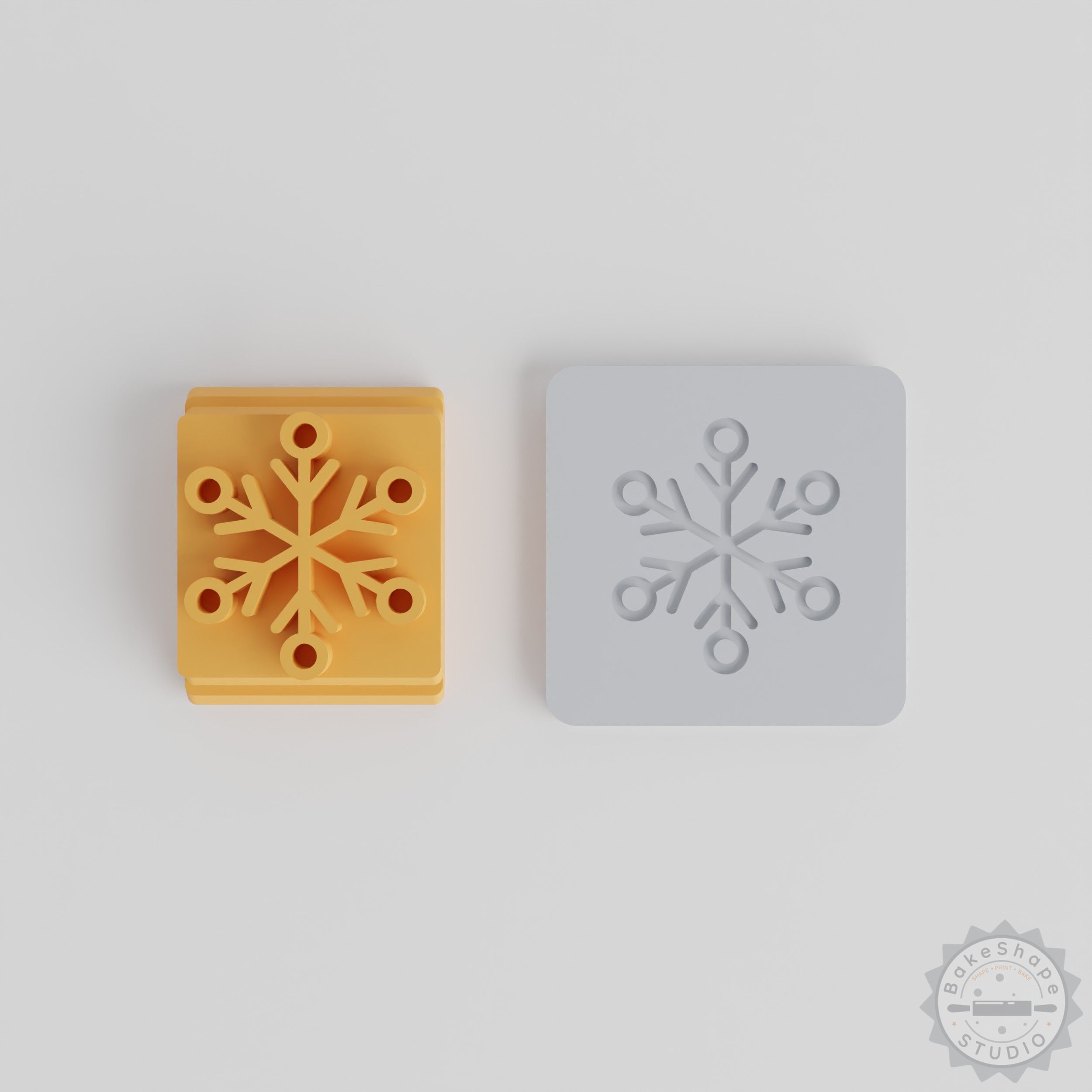 Snowflake Stamp Tile Set, 5 Sizes for Clay, Cookie, Fondant, Winter Themed Crafting