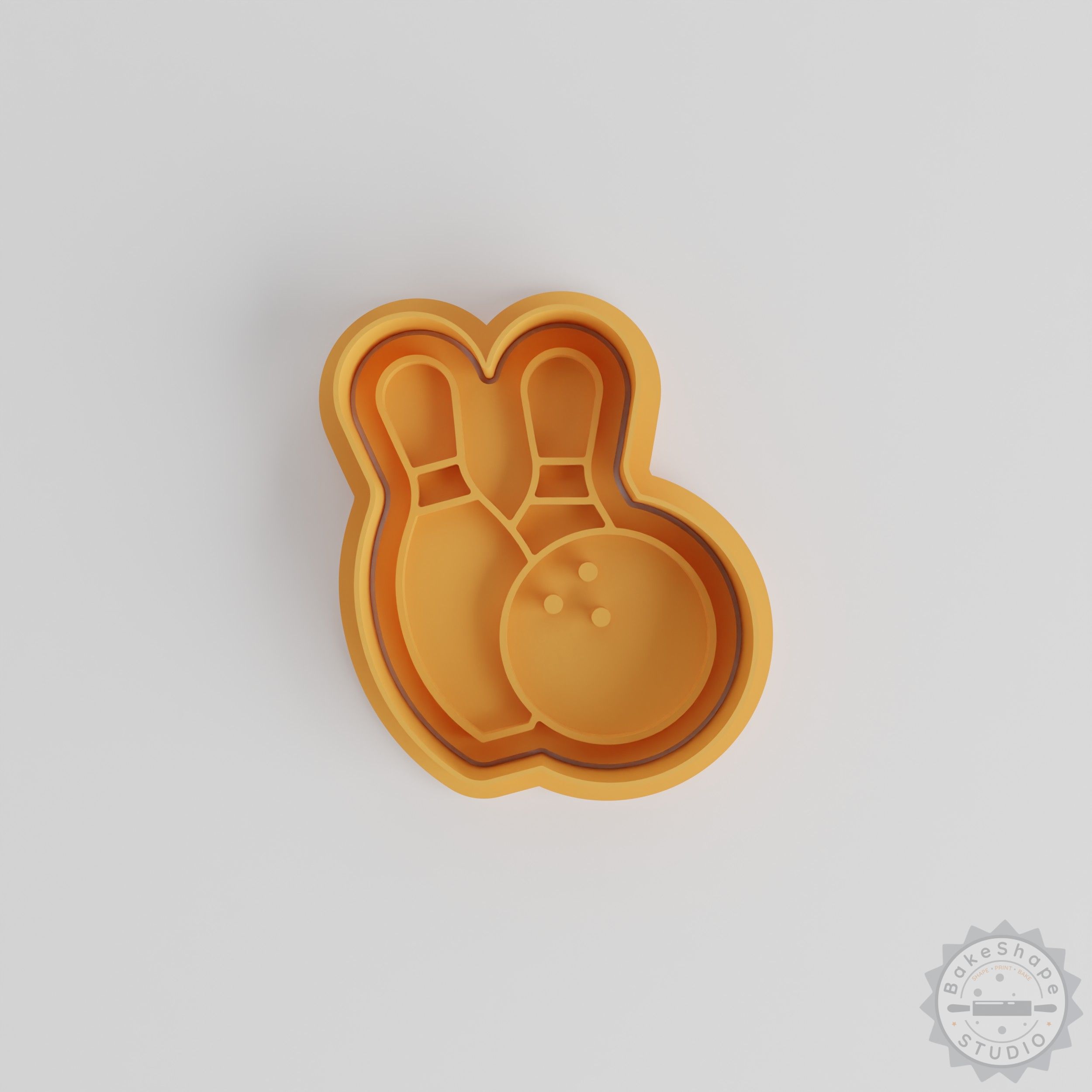 Bowling Shape Cutter and Stamp Set, Cookie Fondant Cutters, 6-Piece Bowling Ball and Pin Design