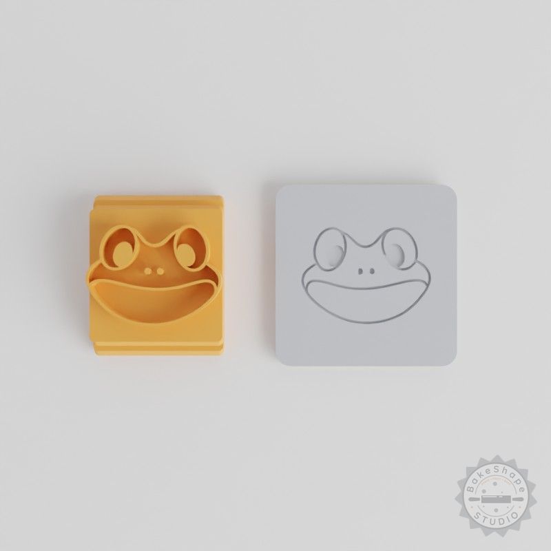 Frog Stamp Tile Set, 5 Motif Sizes (20-40mm), Perfect for Clay, Cookies, Fondant, Wildlife Frog Design