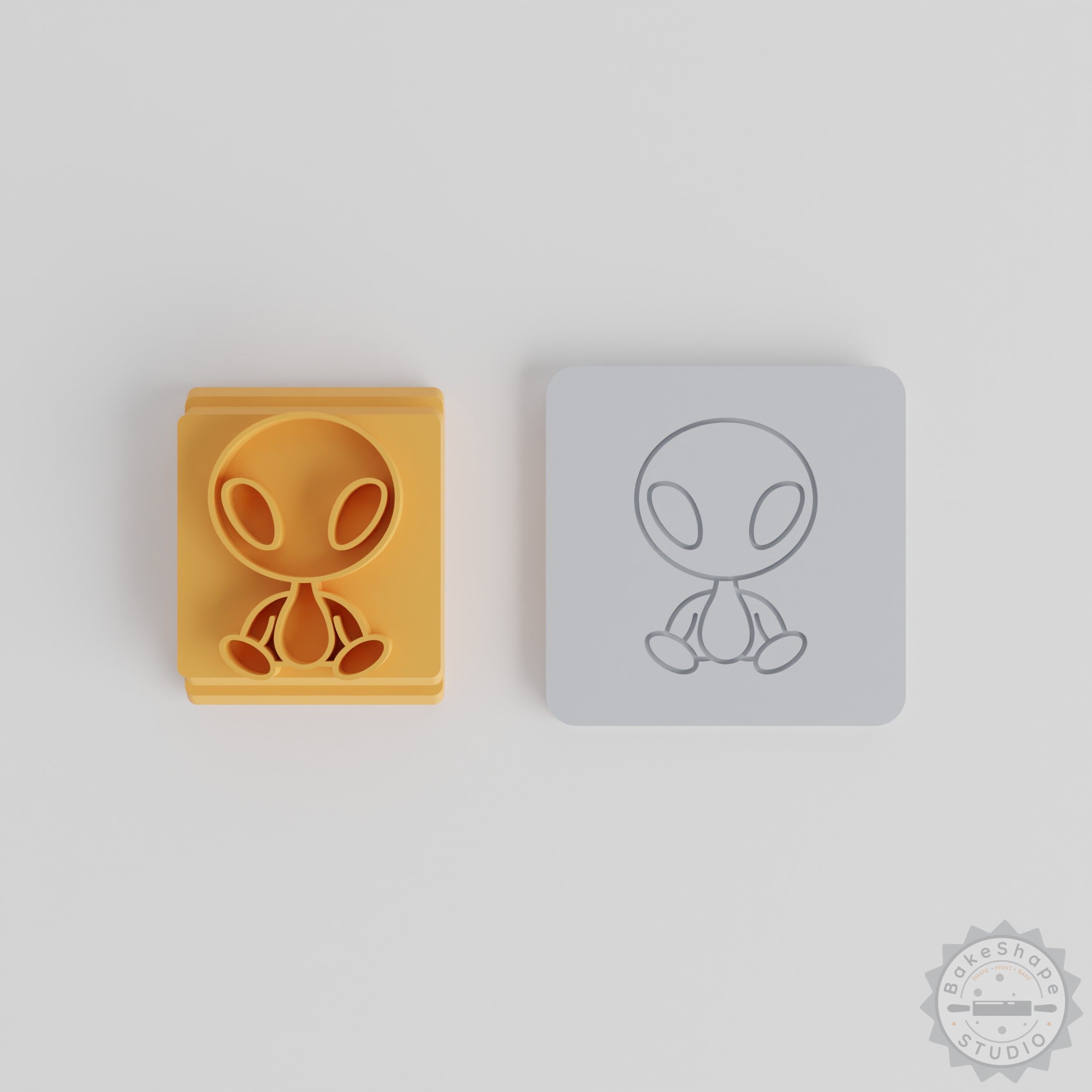 Alien Stamp Tile Set for Clay, Cookies, Fondant - 5 Motif Sizes