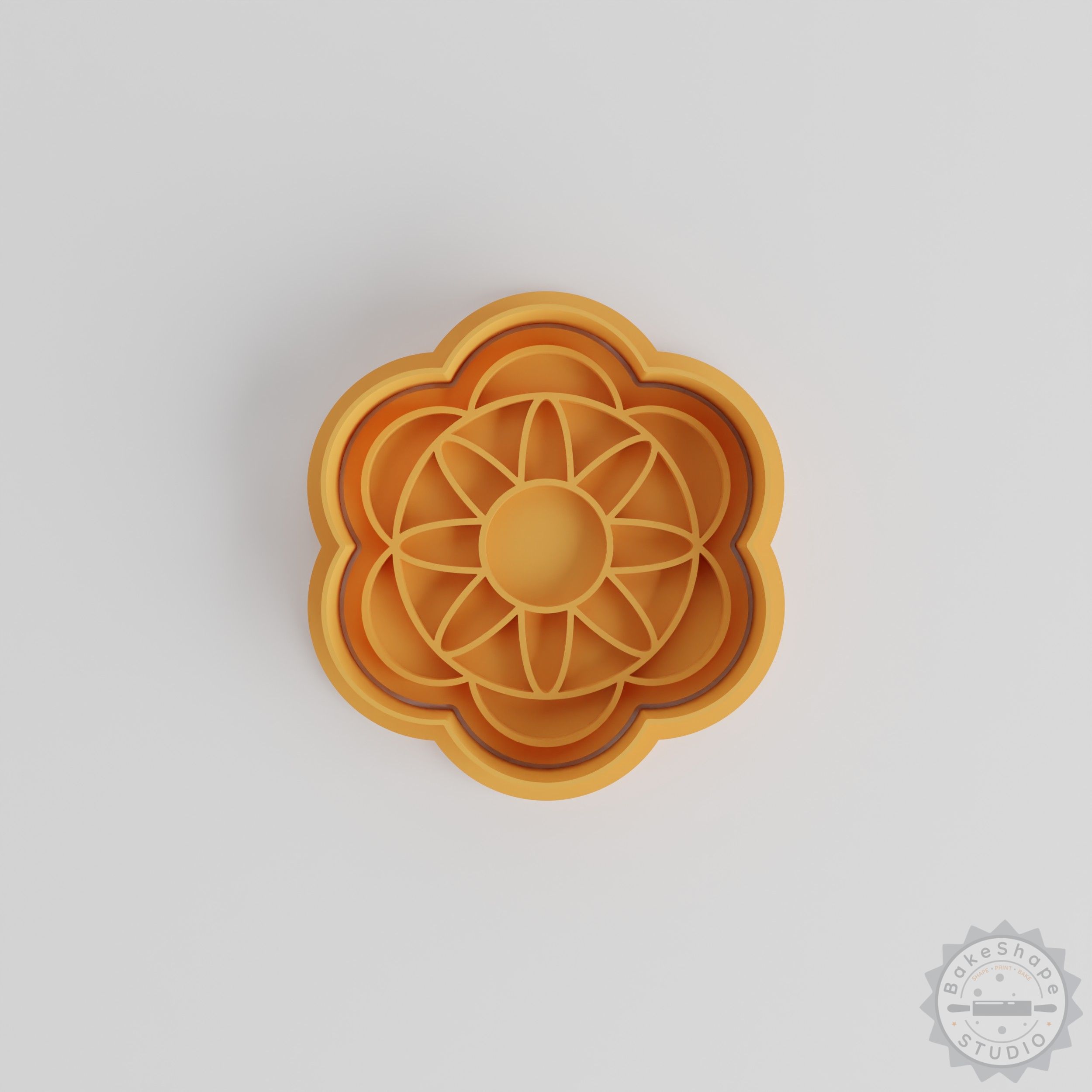 Mandala Cookie Cutter and Stamp Set, 6-Piece, Geometric Ornament Design for Fondant, S/M/L Sizes