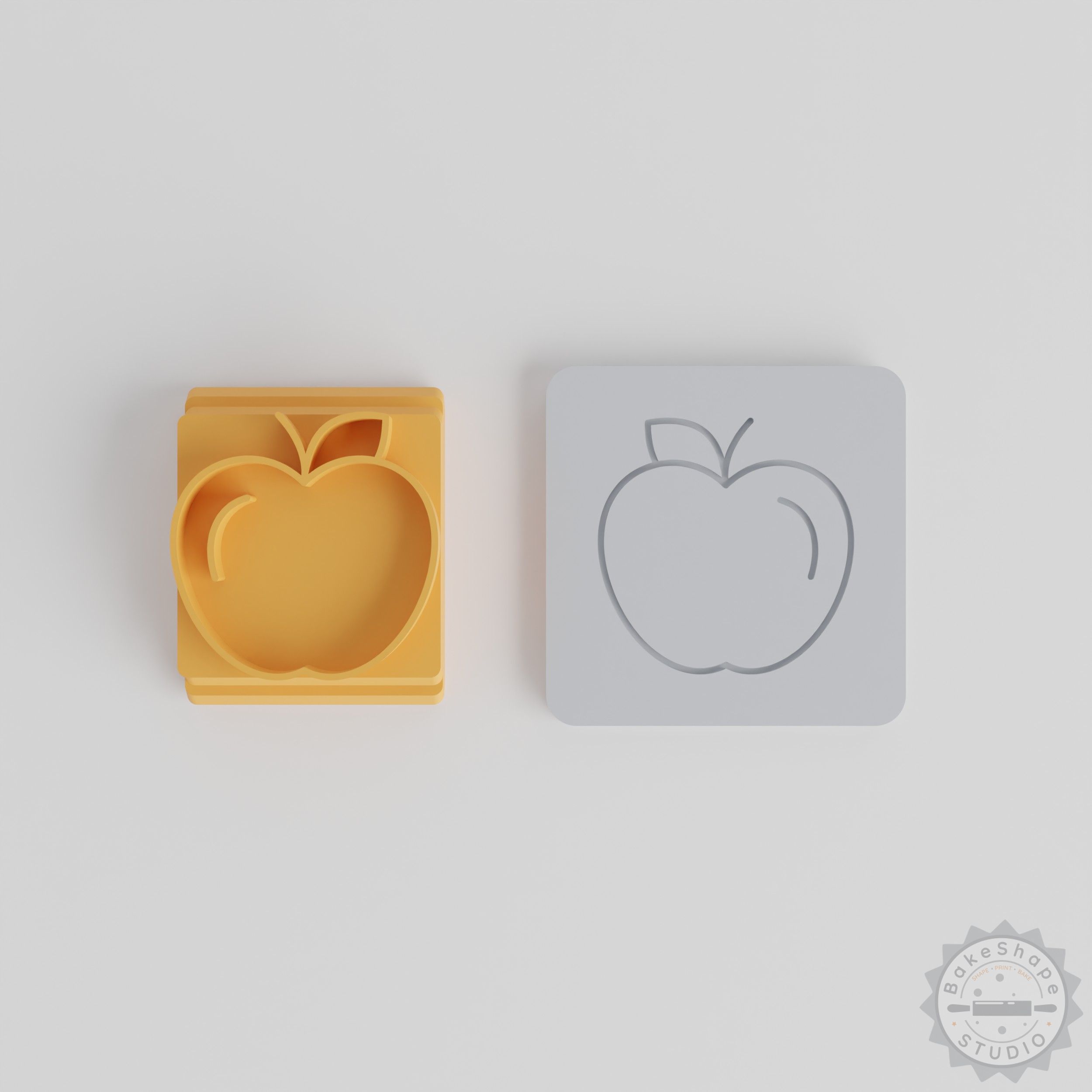Custom Apple Stamp Tile Set, 5 Sizes for Clay, Cookies, Fondant, Soft Materials