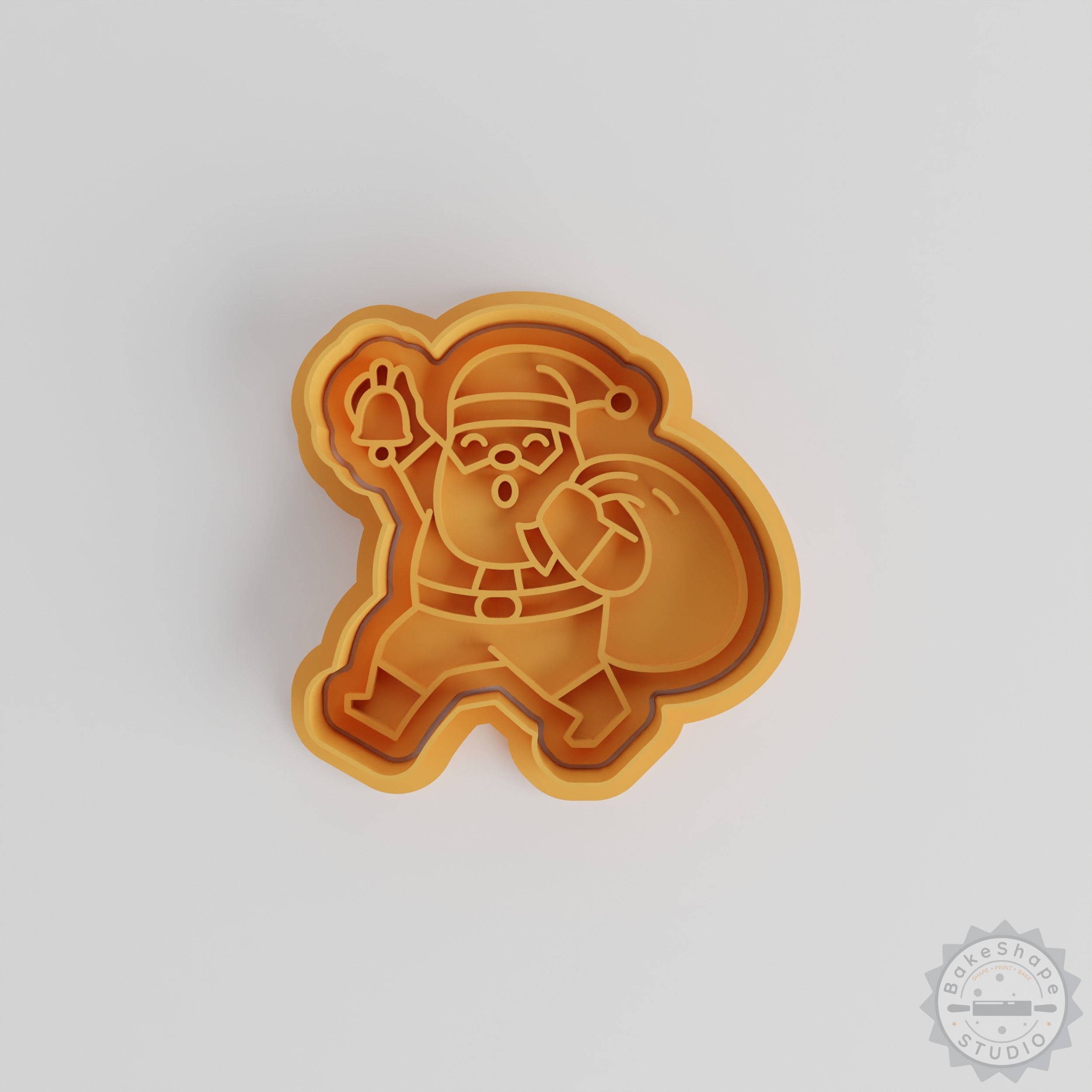 Santa Claus Bag Cookie Cutter and Stamp Set, 6 Pieces, for Festive Holiday Baking in 3 Sizes