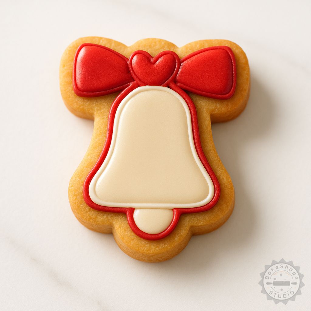 Church bell cookie cutter and stamp set STL for 3D printing in small, medium, and large sizes