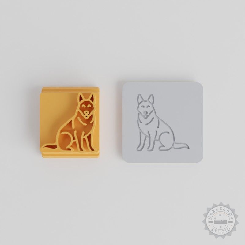 German Shepherd Stamp Tile Set, 5 Motif Sizes for Clay, Cookies, Fondant, Perfect Dog Lover Gift