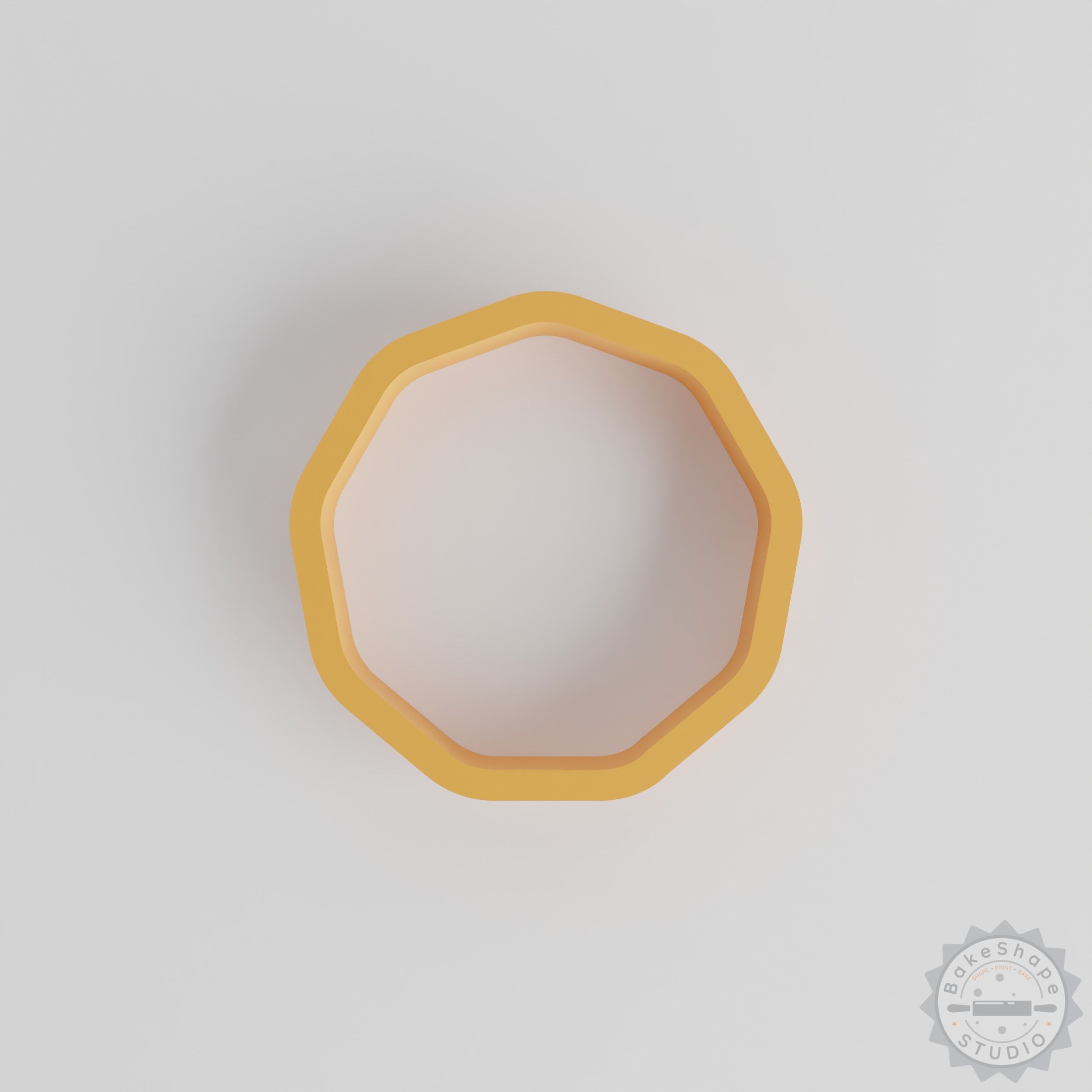 Nonagon shape cutter set STL for 3D printing geometric nine-sided polygon cookies and fondant