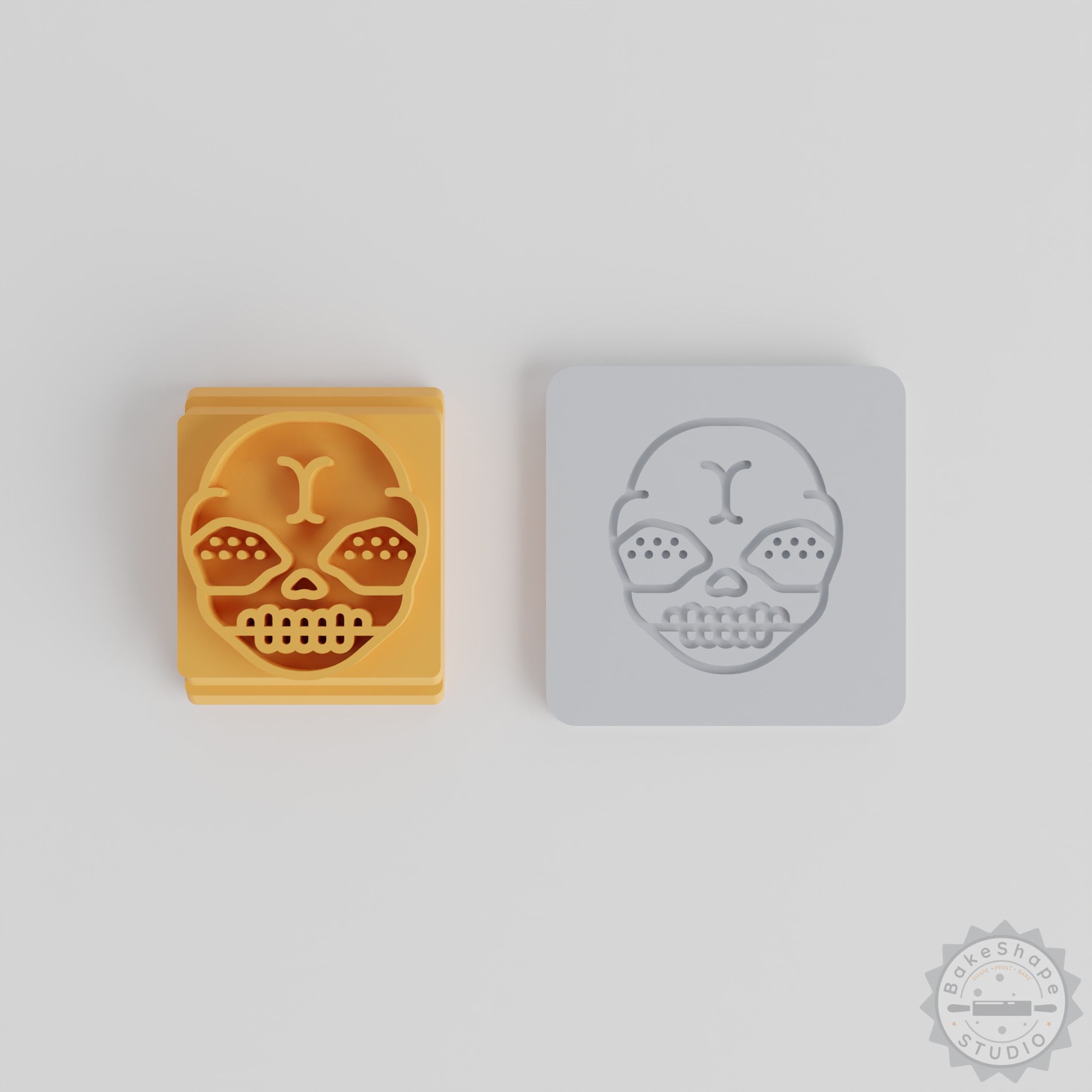 Demon Stamp Tile Set, 5 Piece, Perfect for Clay, Cookies, Fondant, Halloween, Scary Face, Horror Fiend Designs
