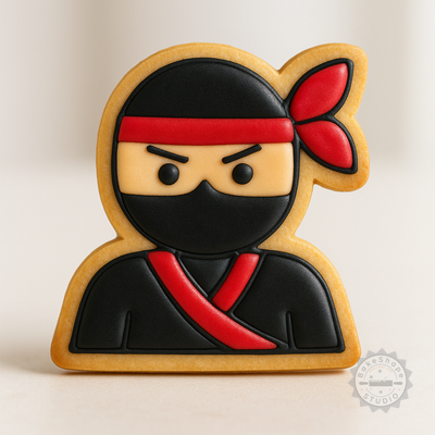 Decorated example 1 of Ninja Cookie Cutter & Stamp Set, 6-Piece, S/M/L Shapes, Perfect for Fondant & Cookies
