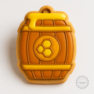 Decorated example 1 of Honey Jar Shape Cutter & Stamp Set, Perfect for Cookies & Fondant - 6 Pieces, 3 Sizes