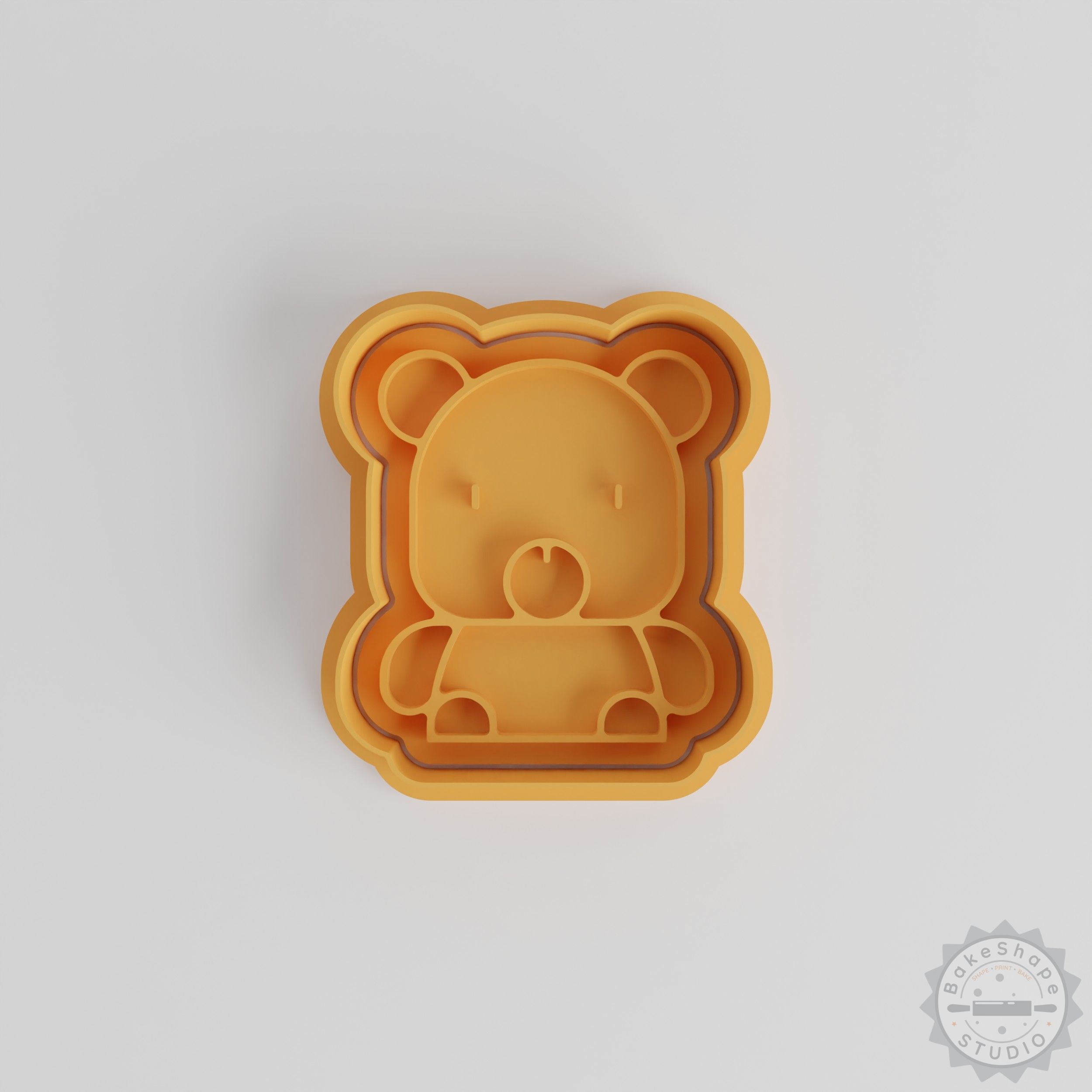 Bear Cookie Cutter and Stamp Set, 3 Sizes, Perfect for Cookies and Fondant, 6 Pieces